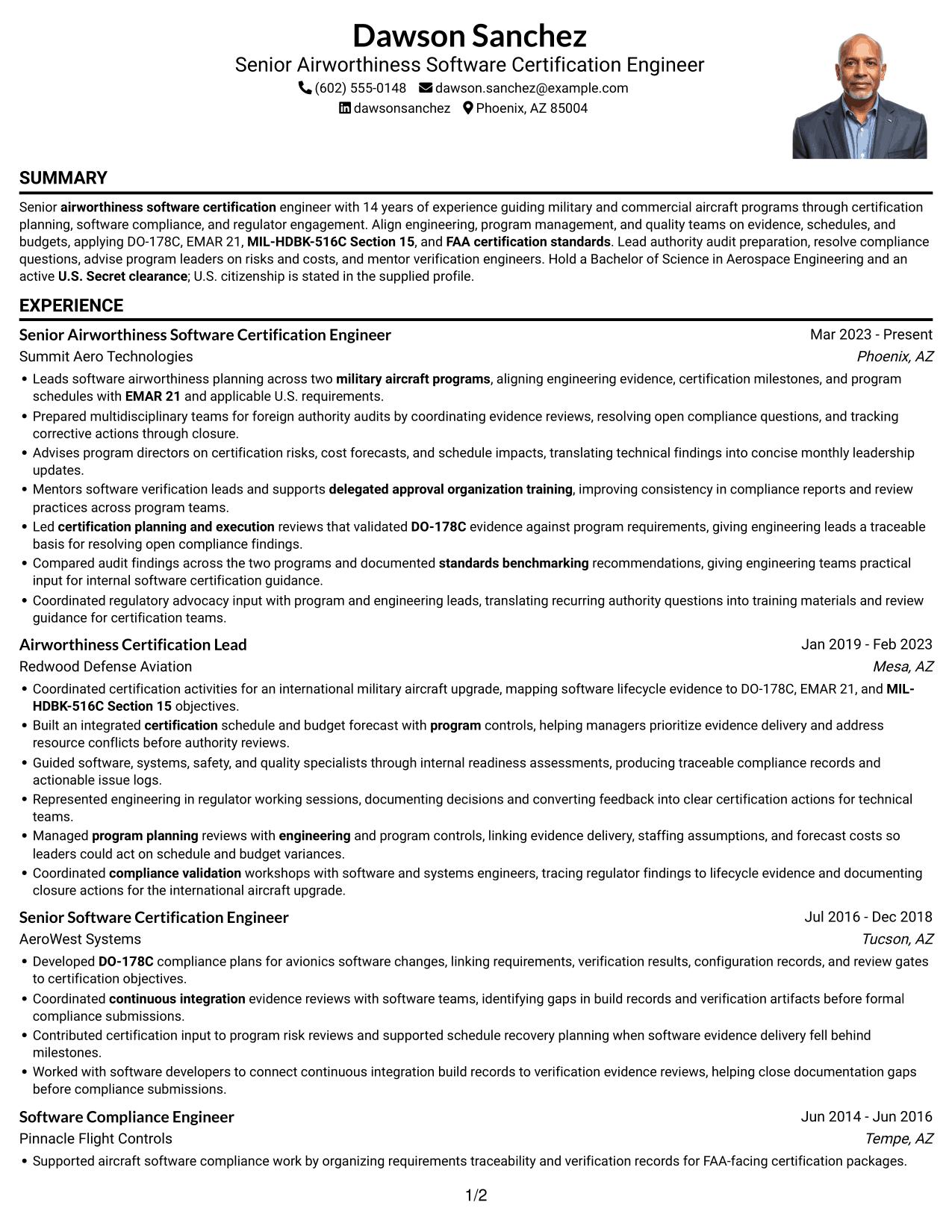 Resume example — page 1