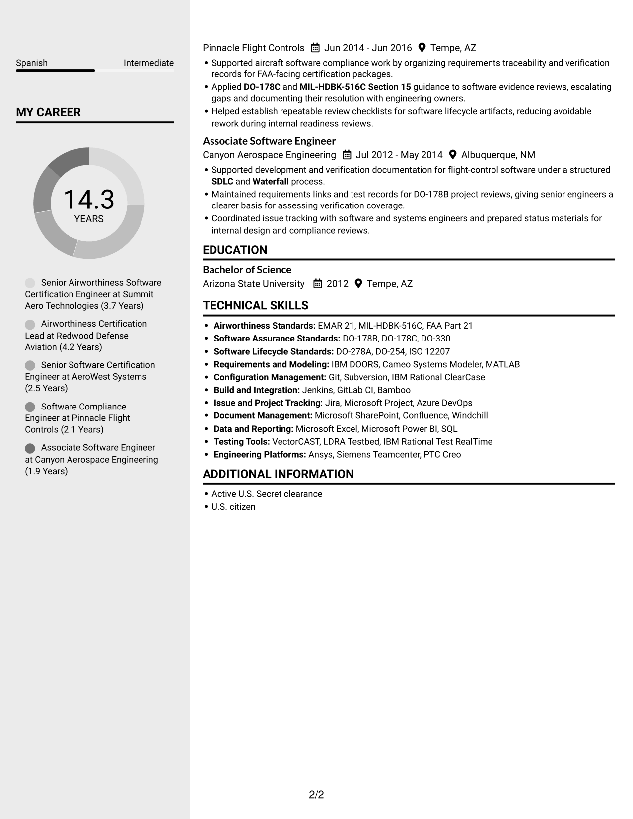 Resume example — page 2