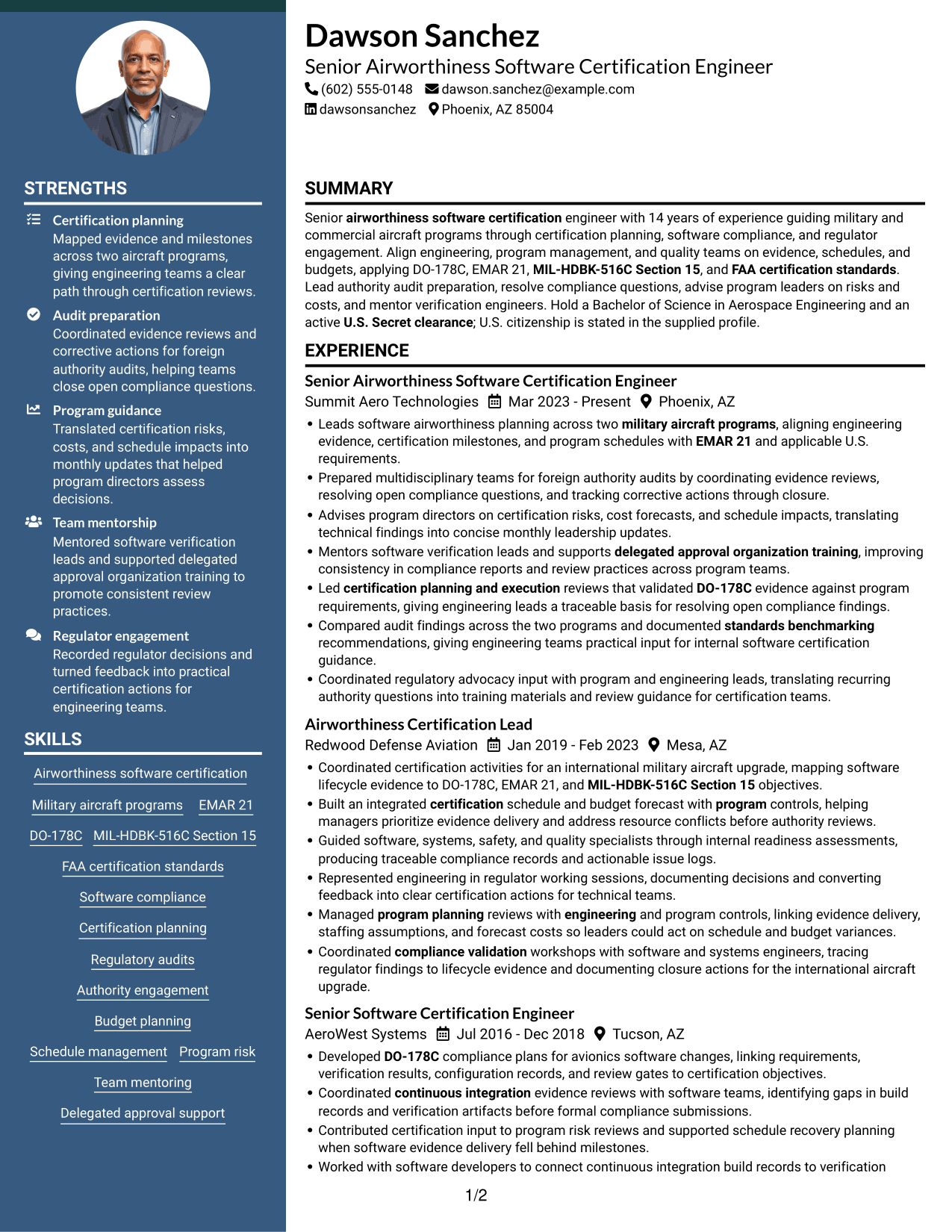 Resume example — page 1