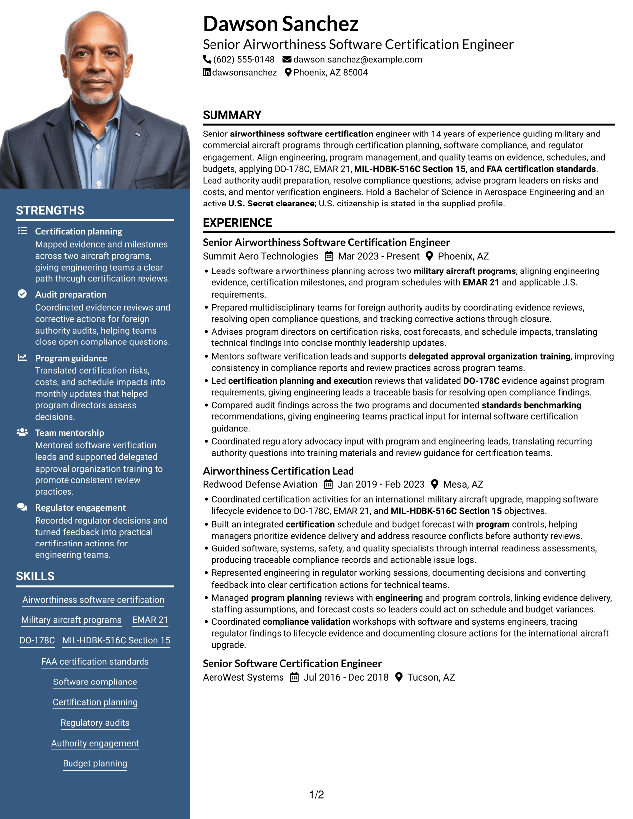 Resume example — page 1