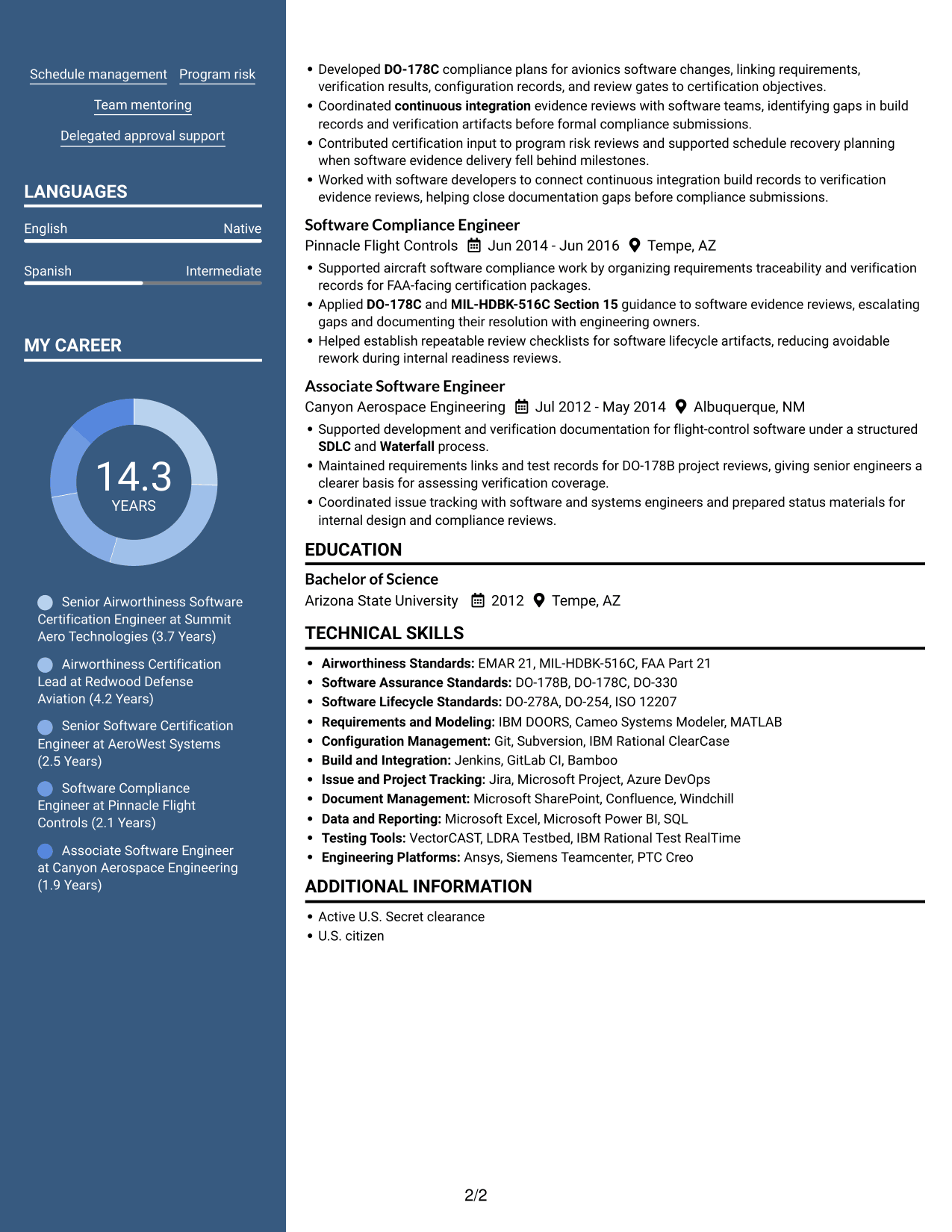 Resume example — page 2