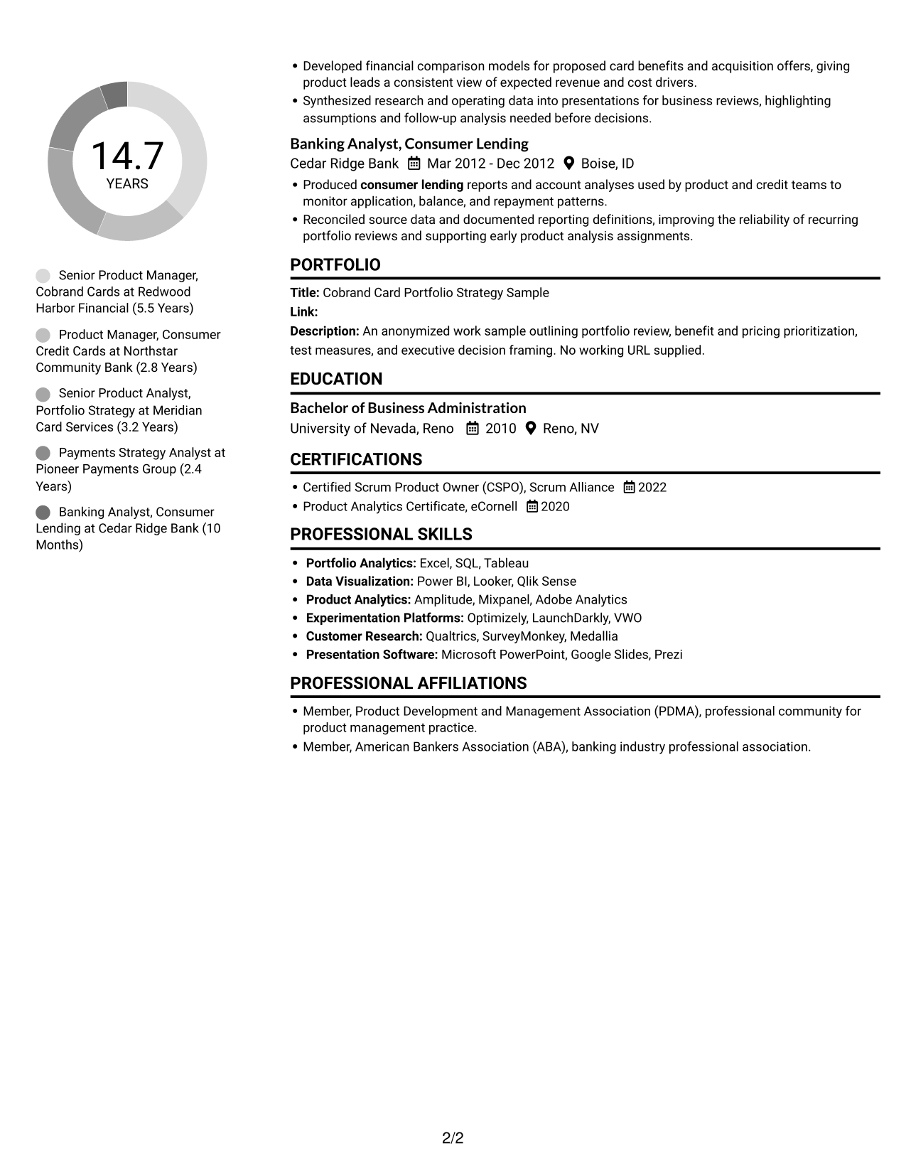 Resume example — page 2