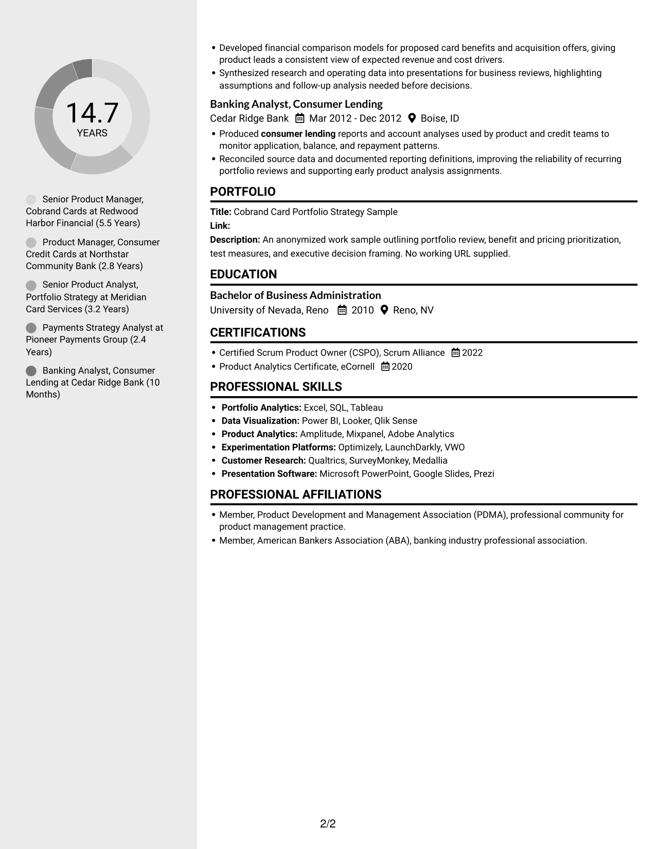 Resume example — page 2