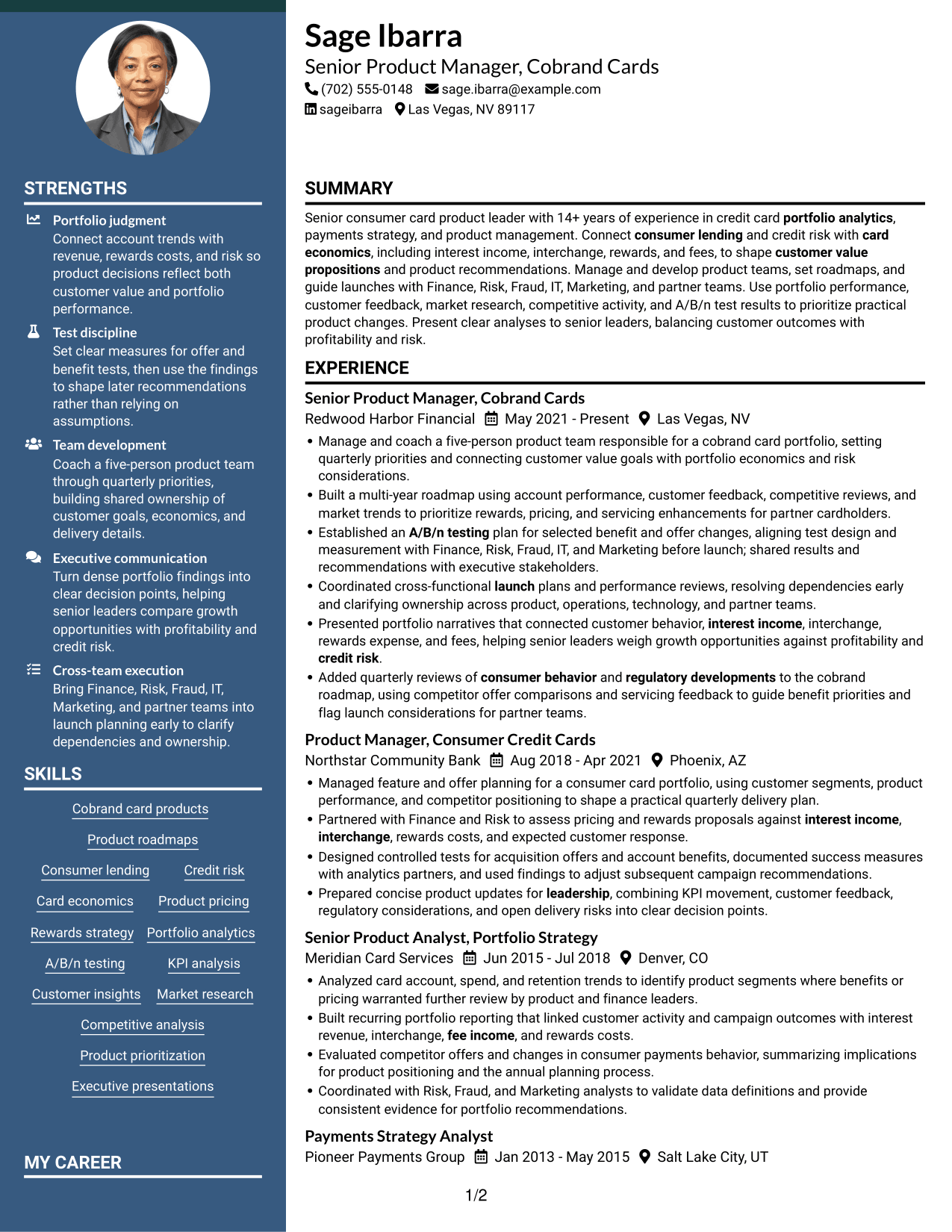 Resume example — page 1