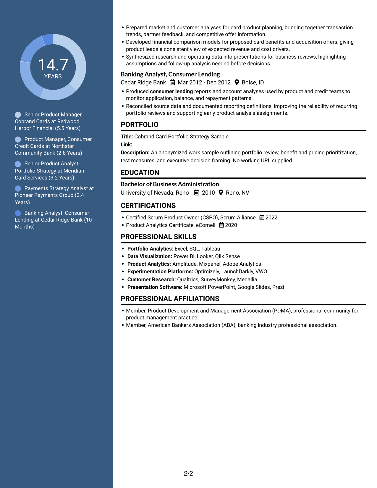Resume example — page 2