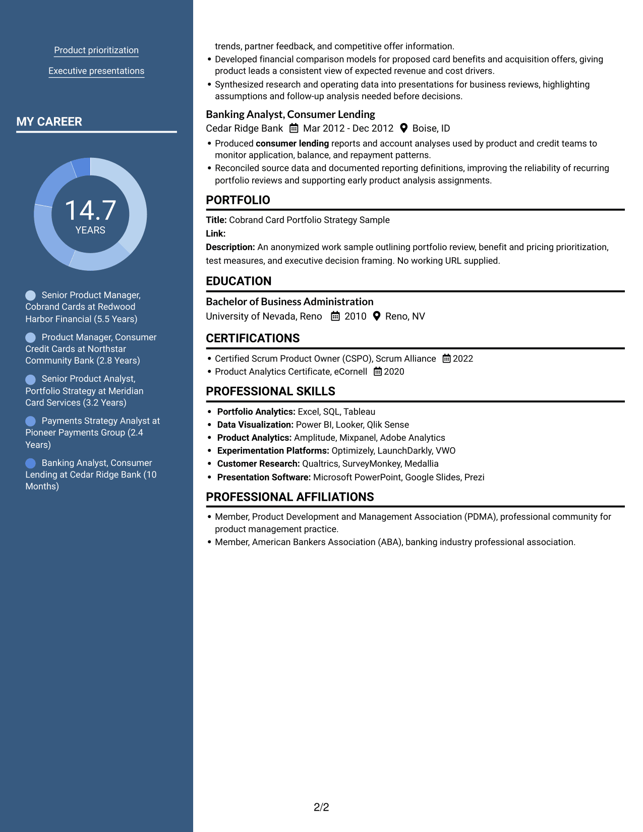 Resume example — page 2