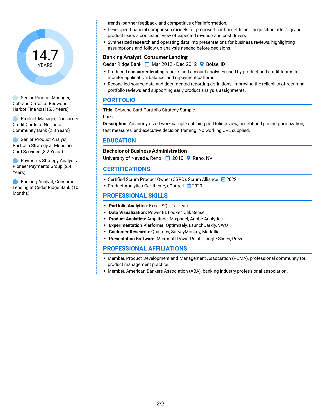 Resume example — page 2