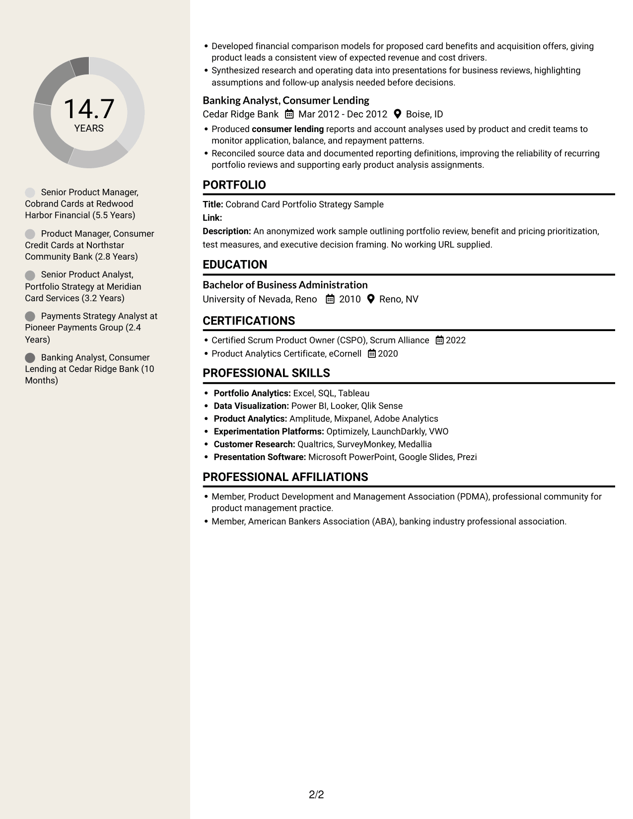 Resume example — page 2