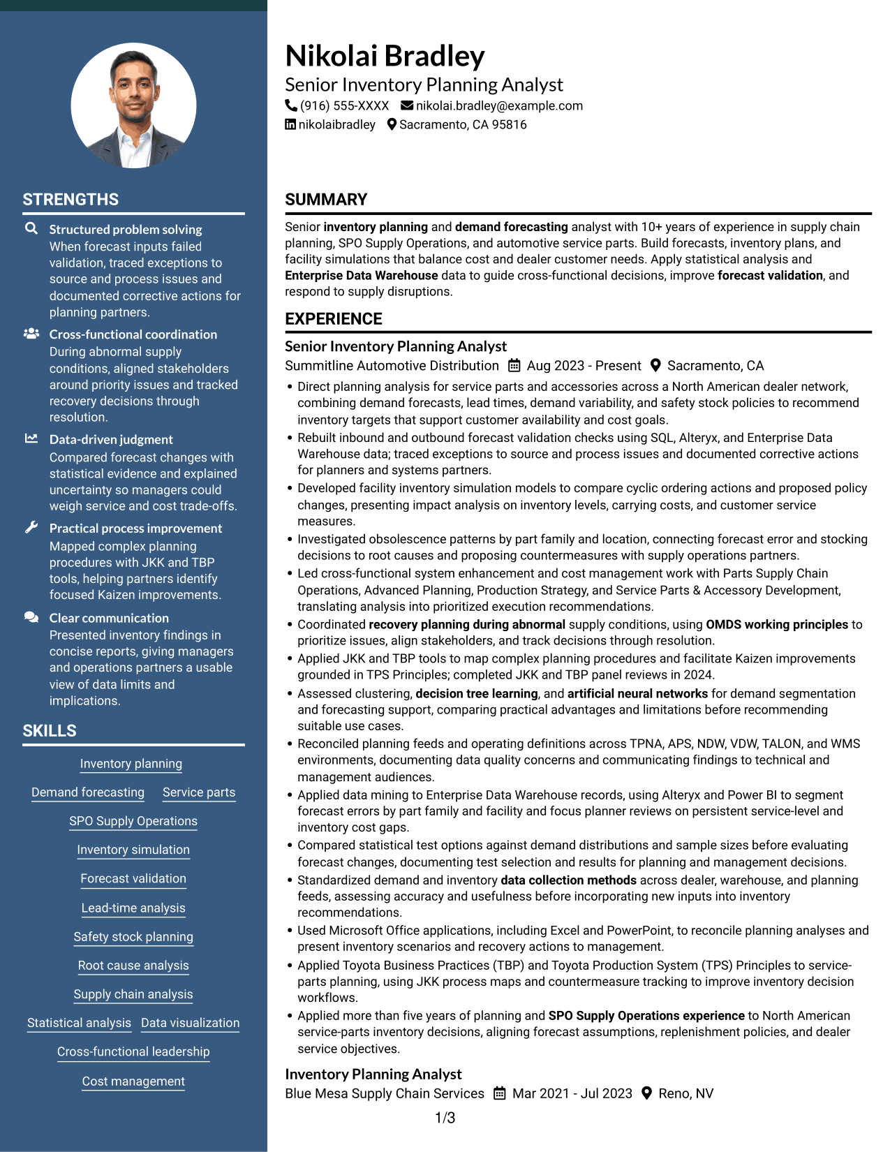 Resume example — page 1