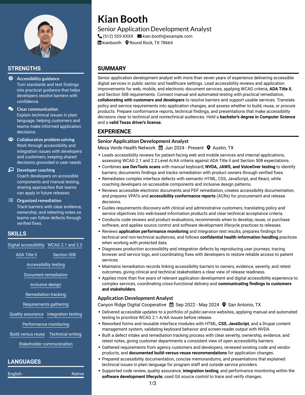 Resume example — page 1