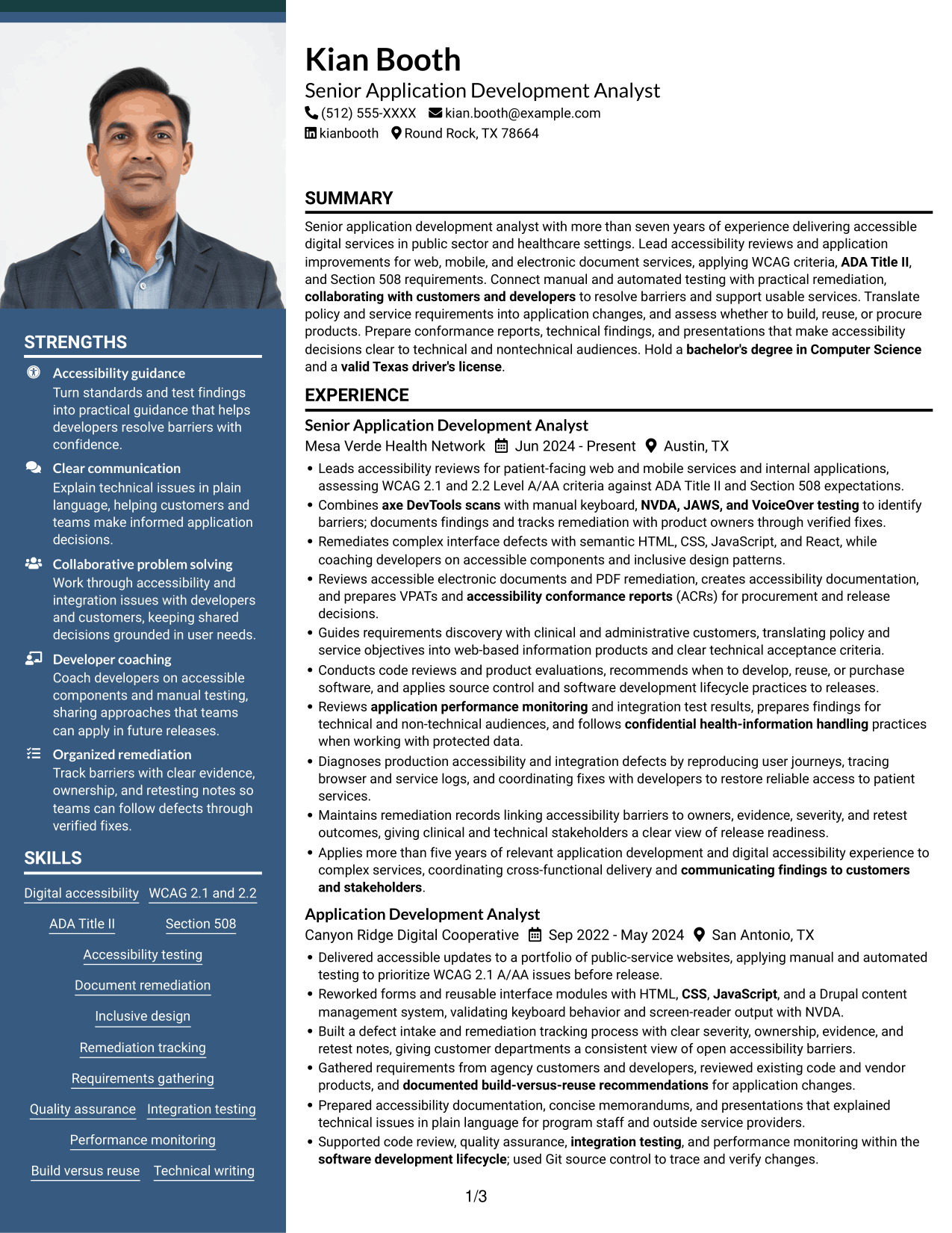 Resume example — page 1