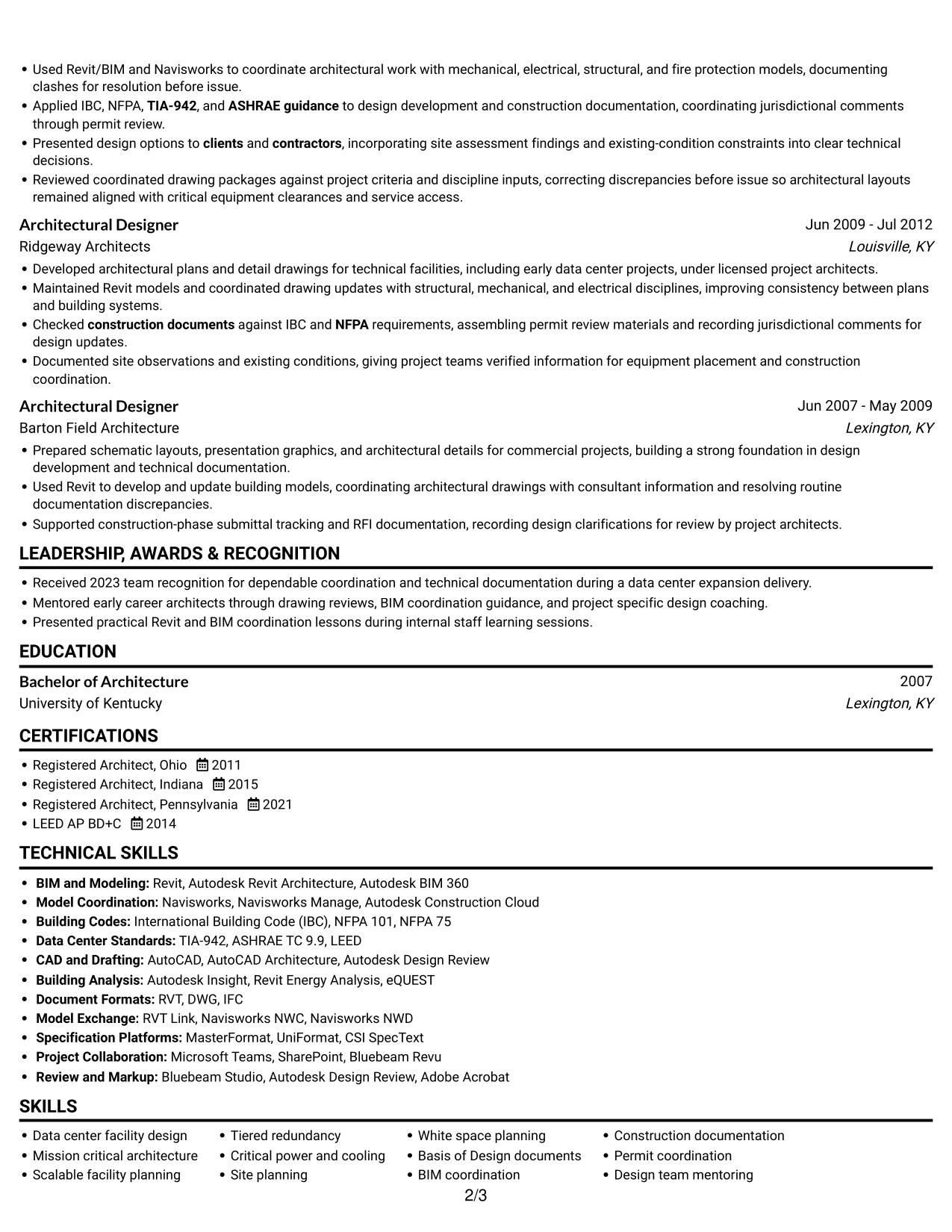 Resume example — page 2