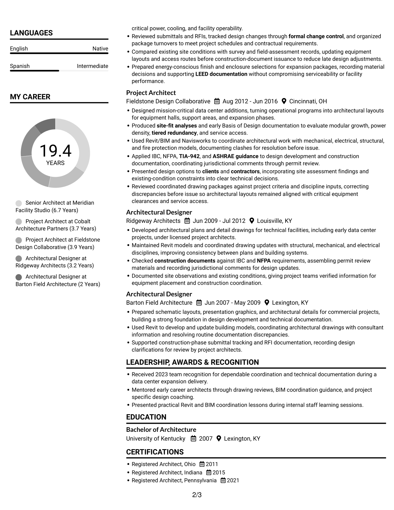 Resume example — page 2