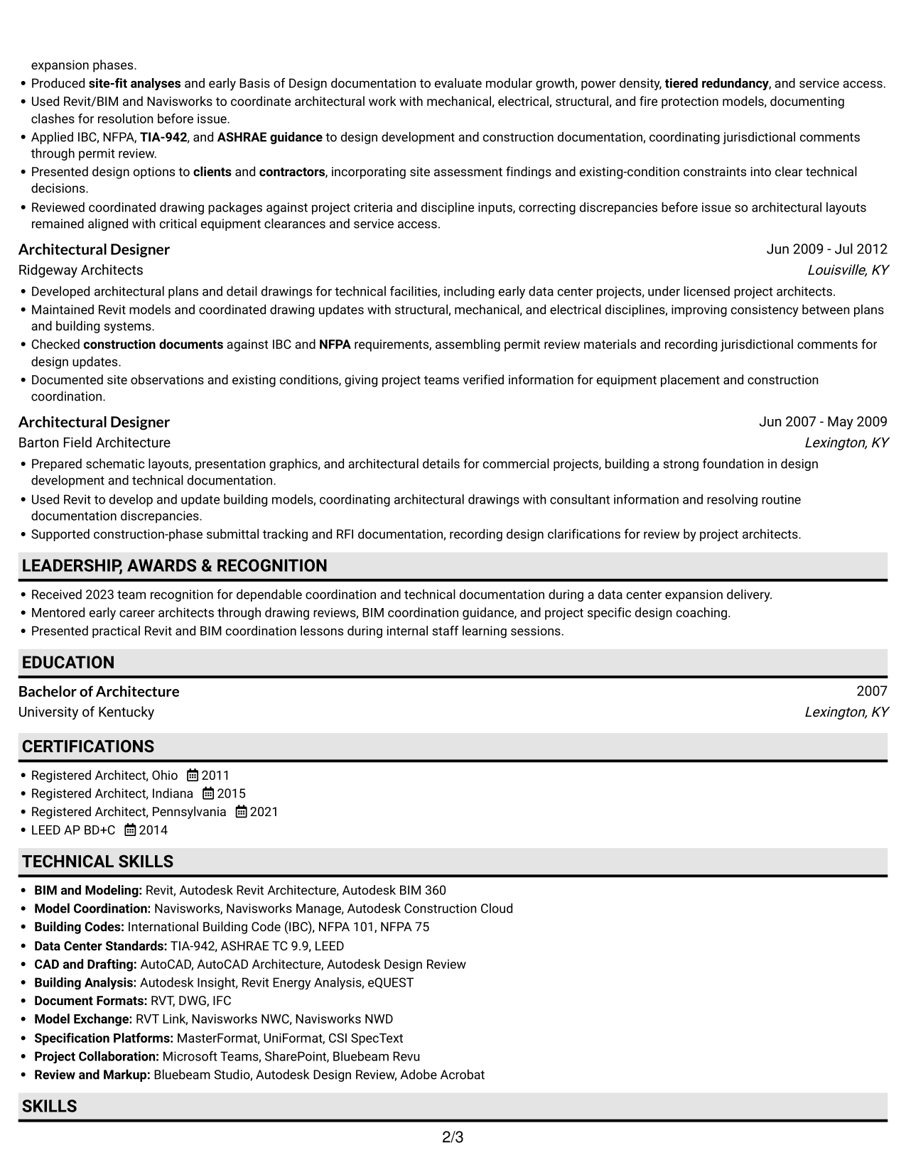 Resume example — page 2