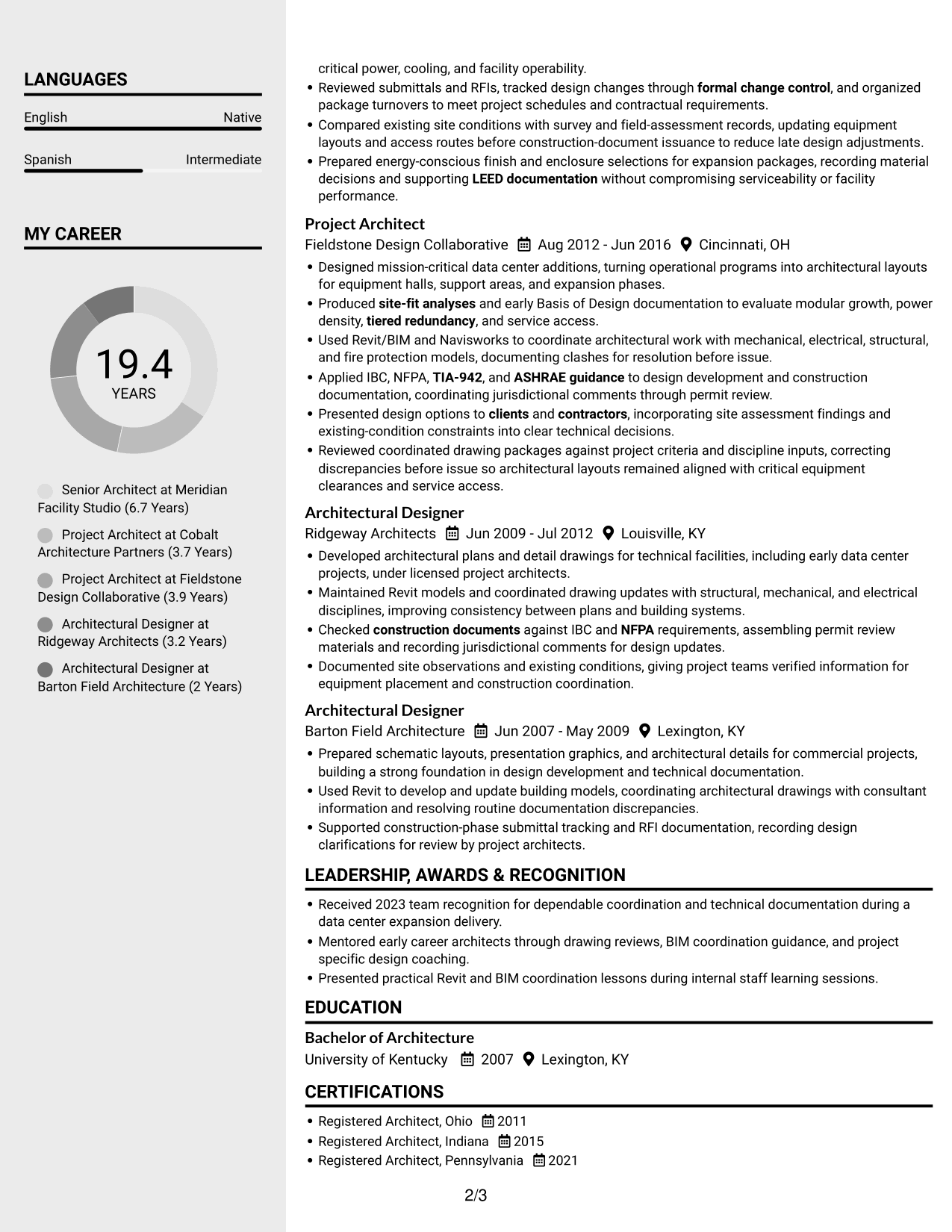 Resume example — page 2