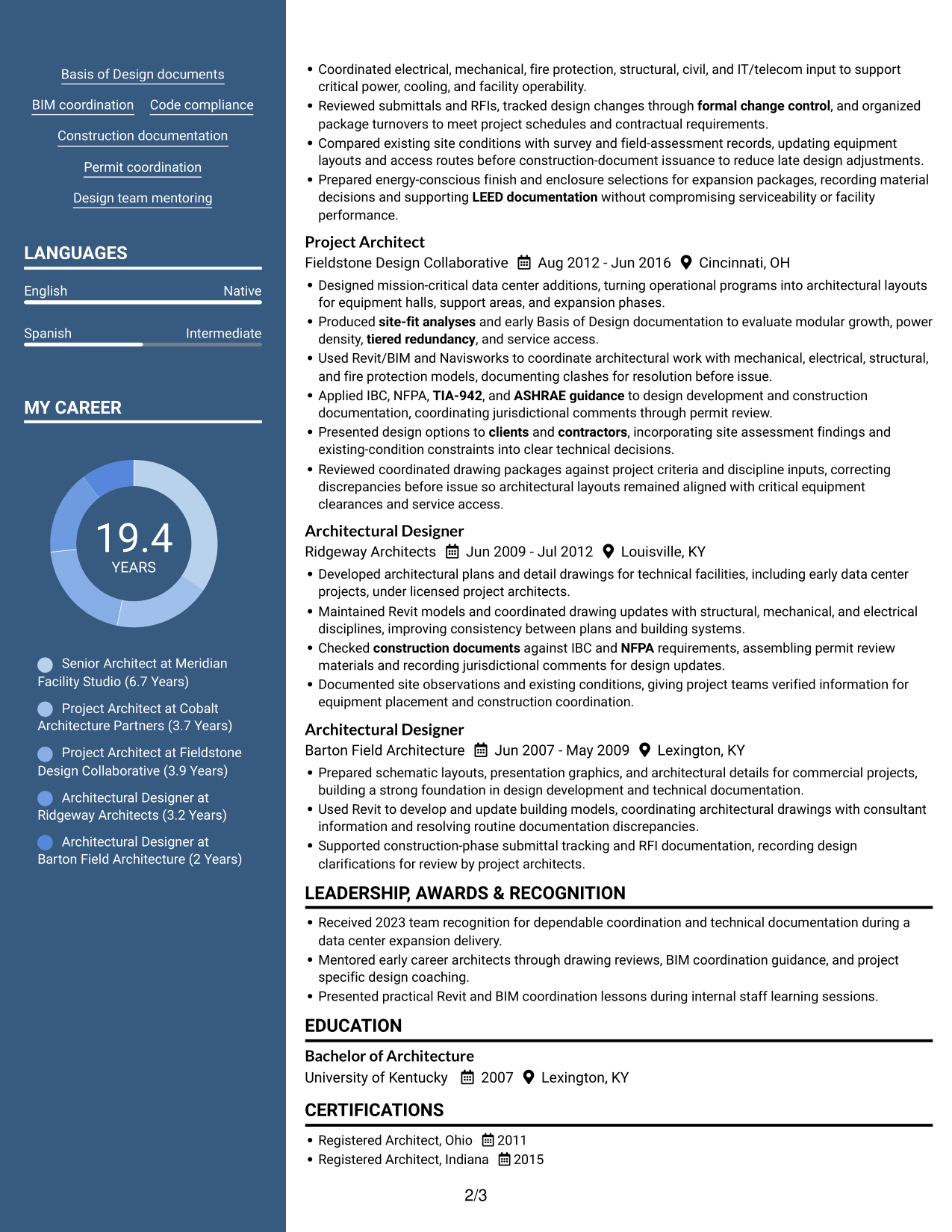 Resume example — page 2