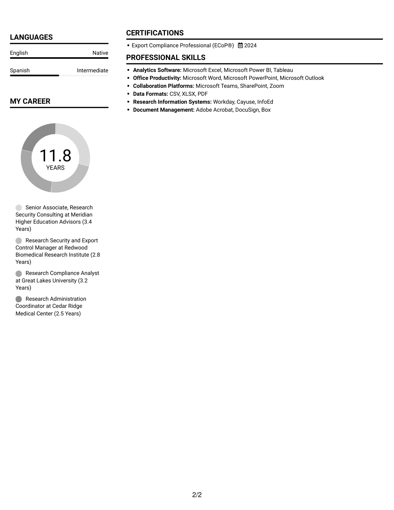 Resume example — page 2