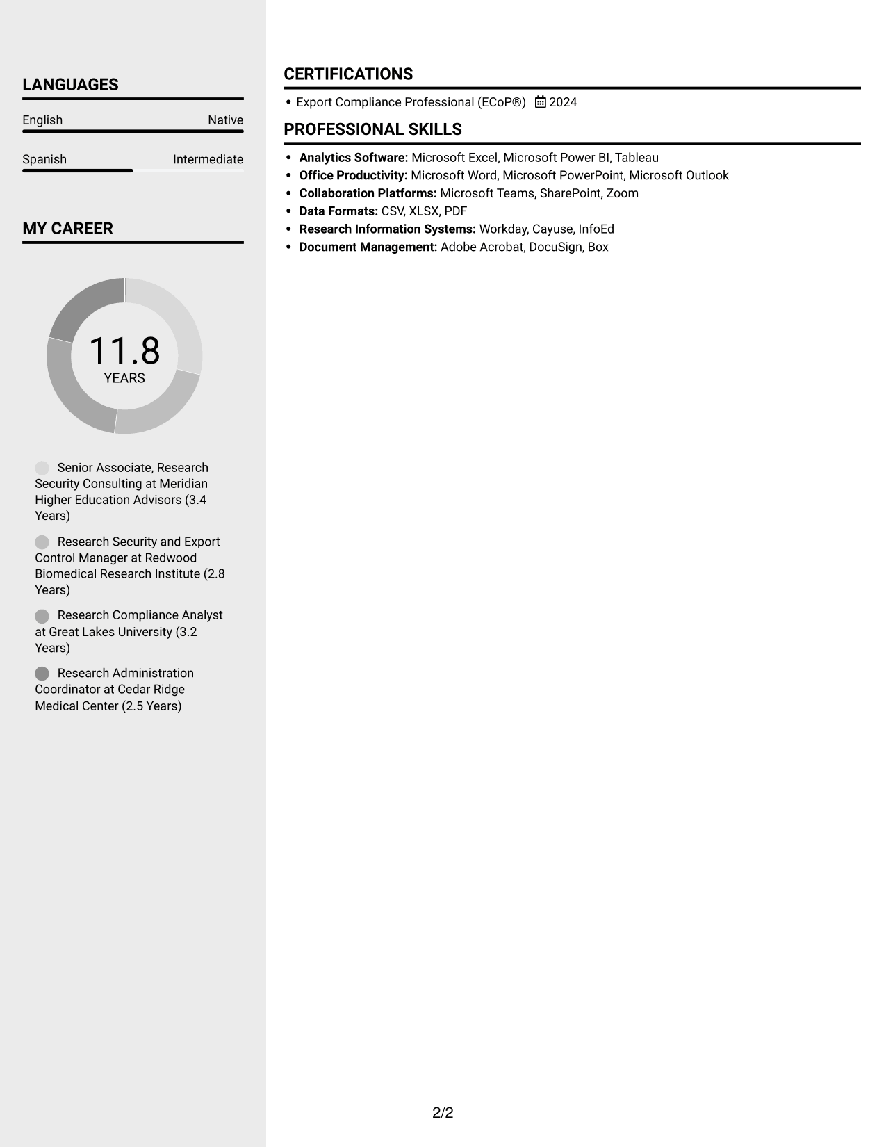 Resume example — page 2