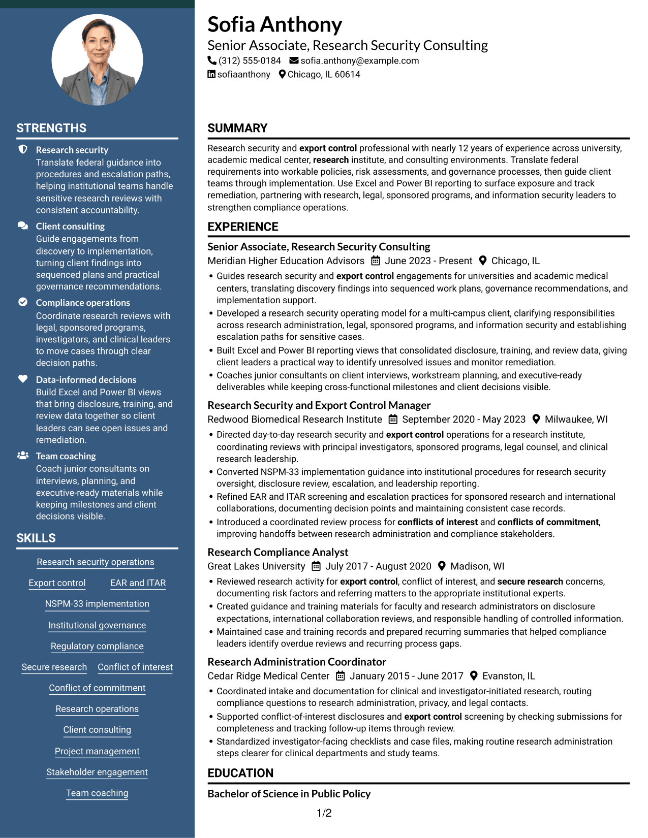 Resume example — page 1