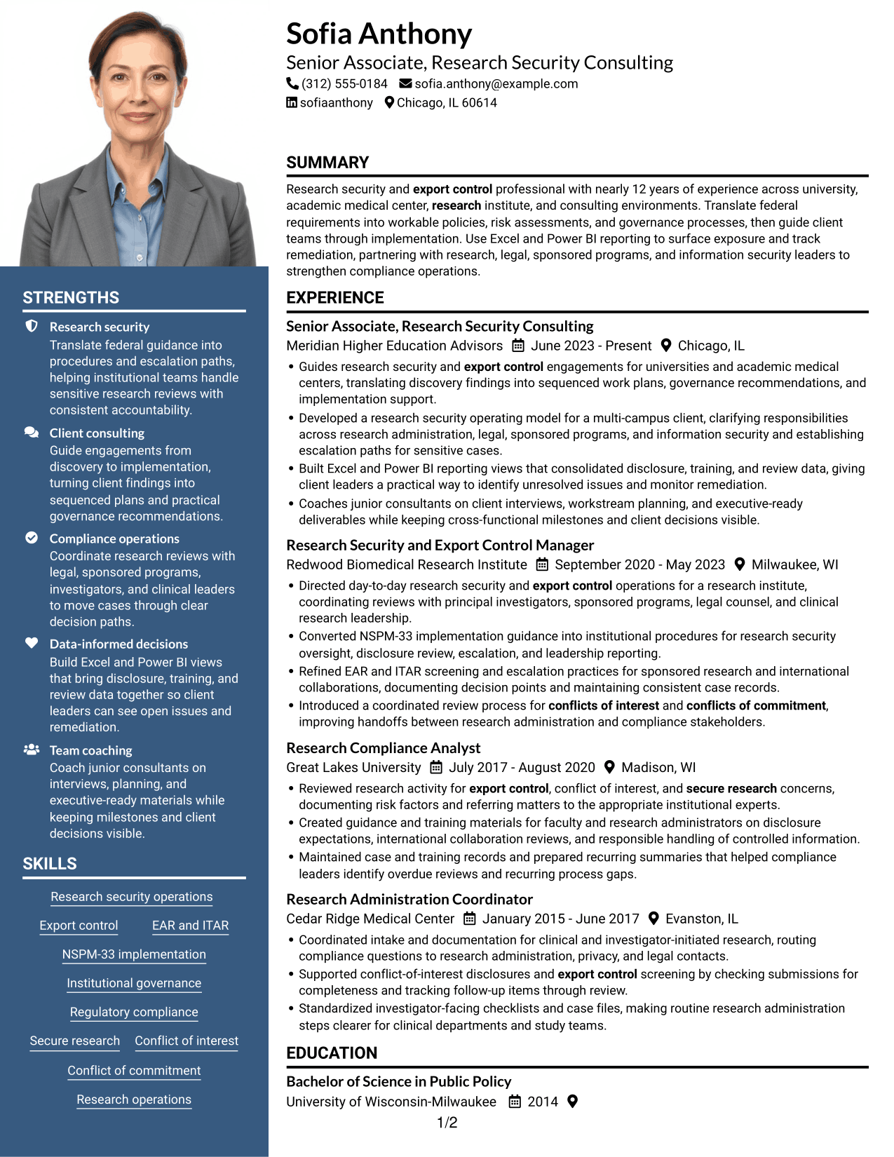 Resume example — page 1