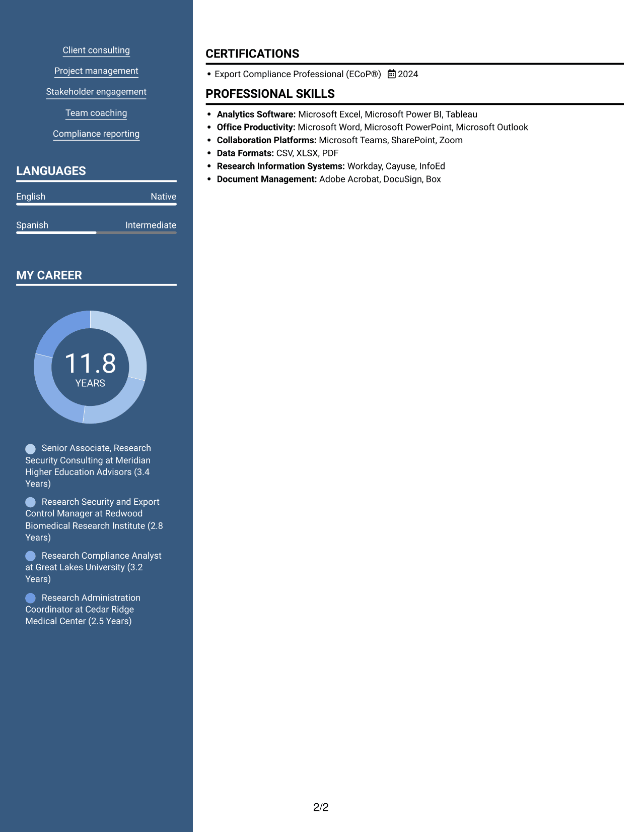 Resume example — page 2