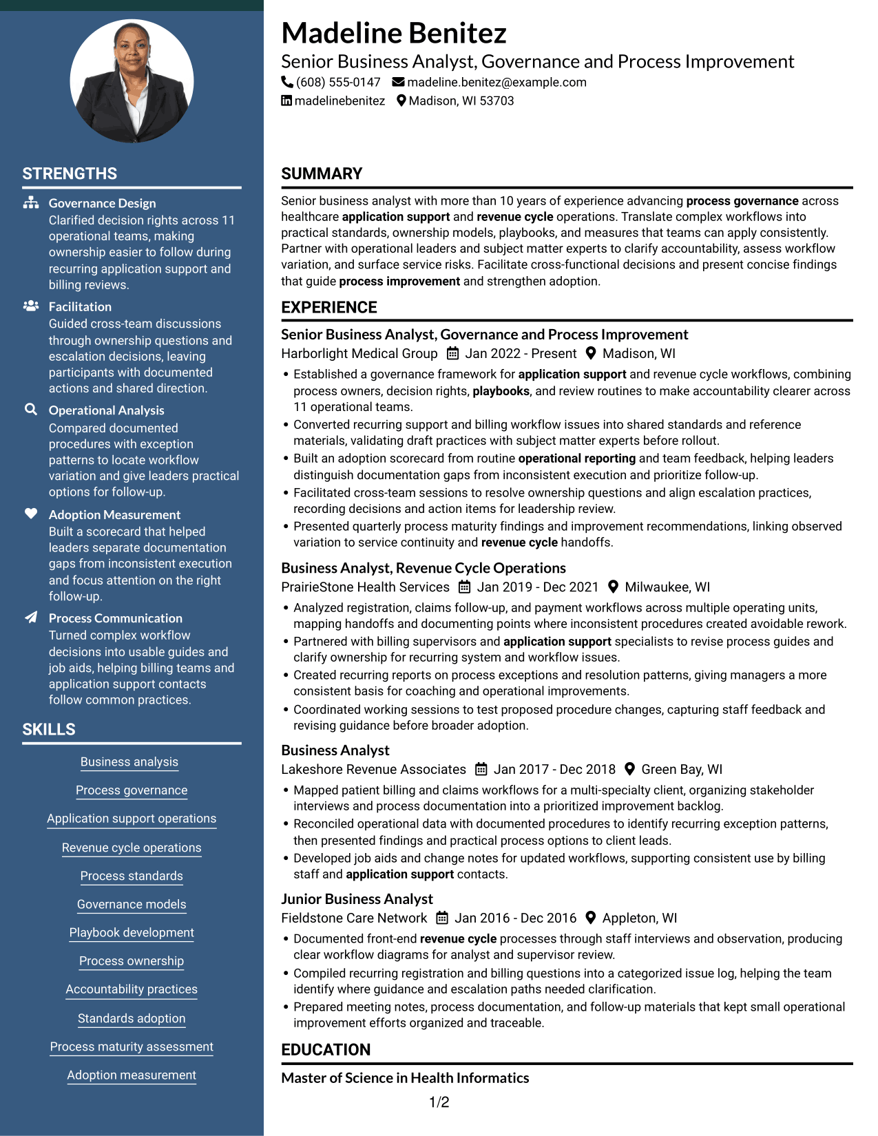Resume example — page 1