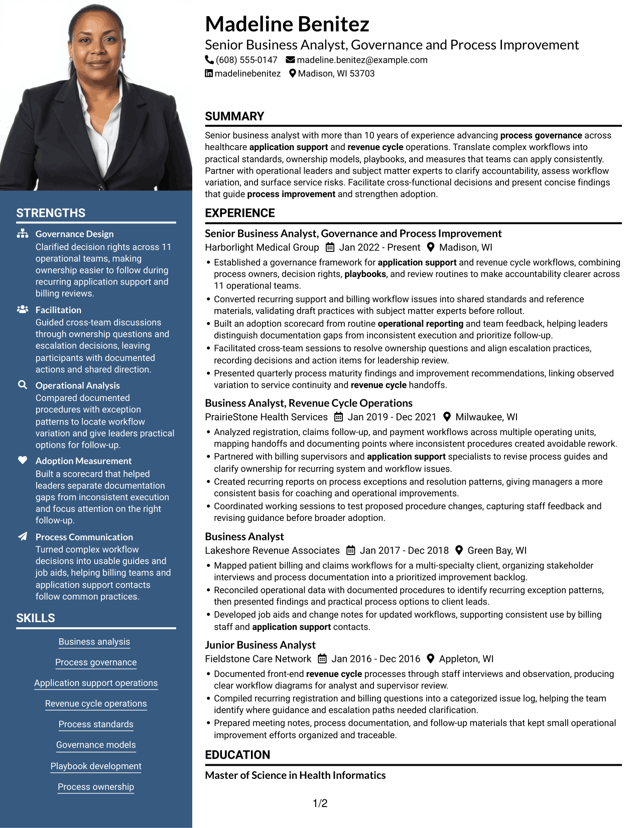 Resume example — page 1