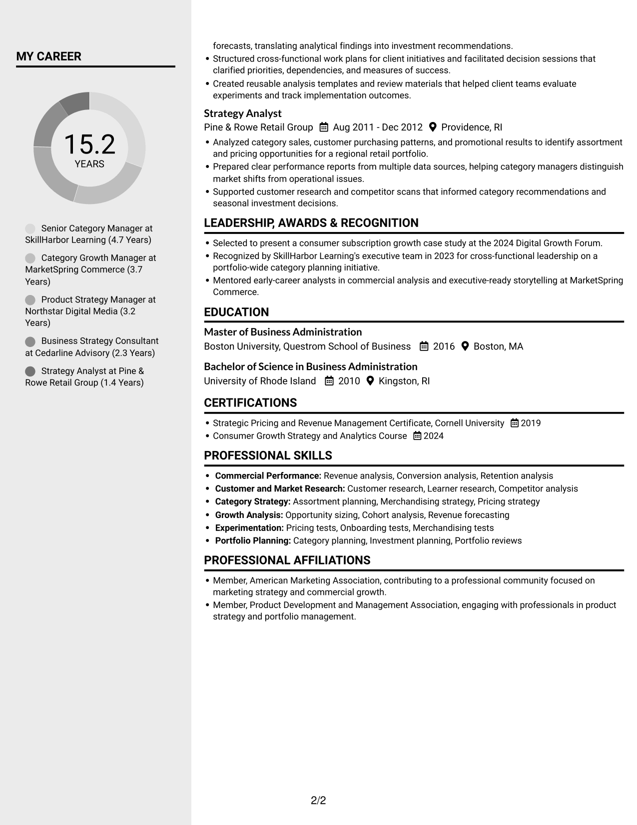 Resume example — page 2