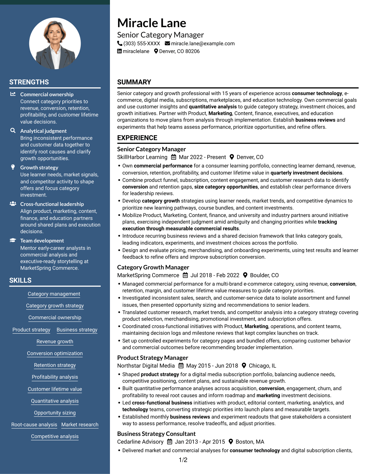 Resume example — page 1