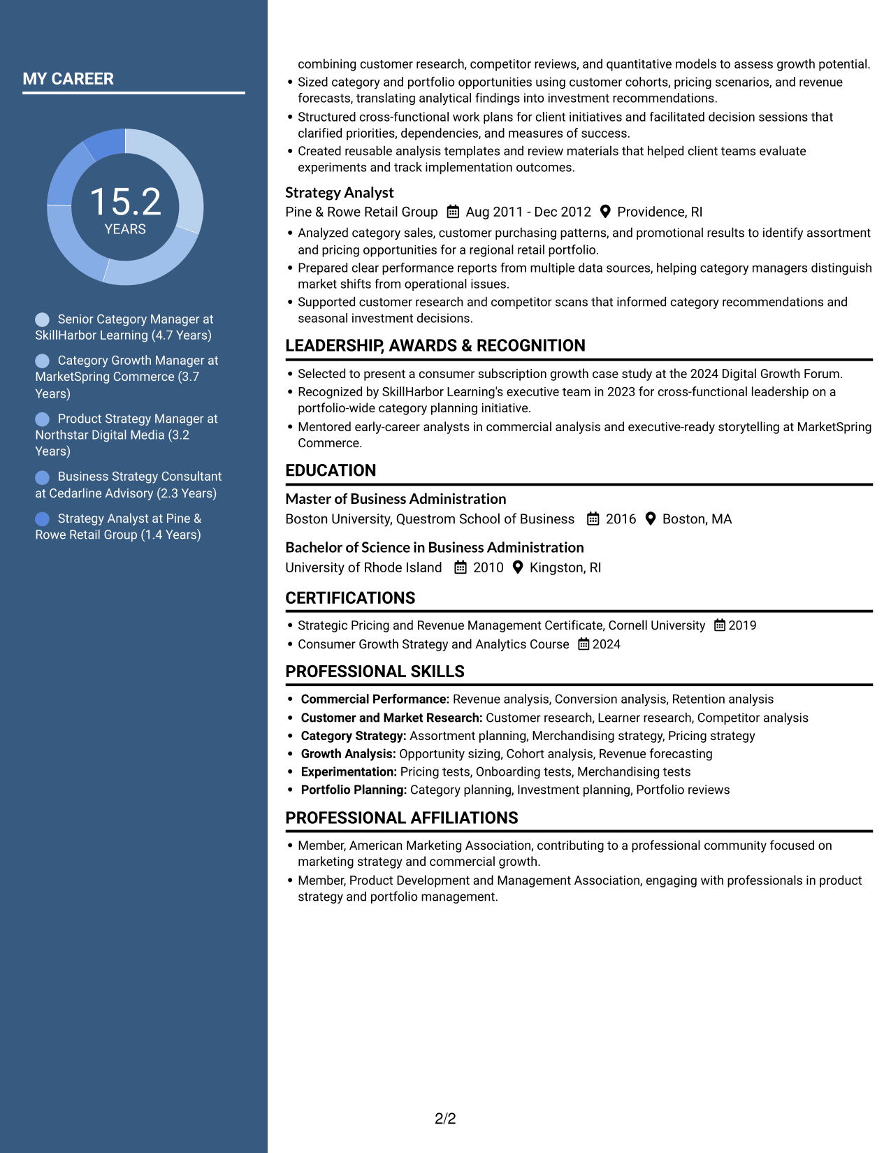 Resume example — page 2