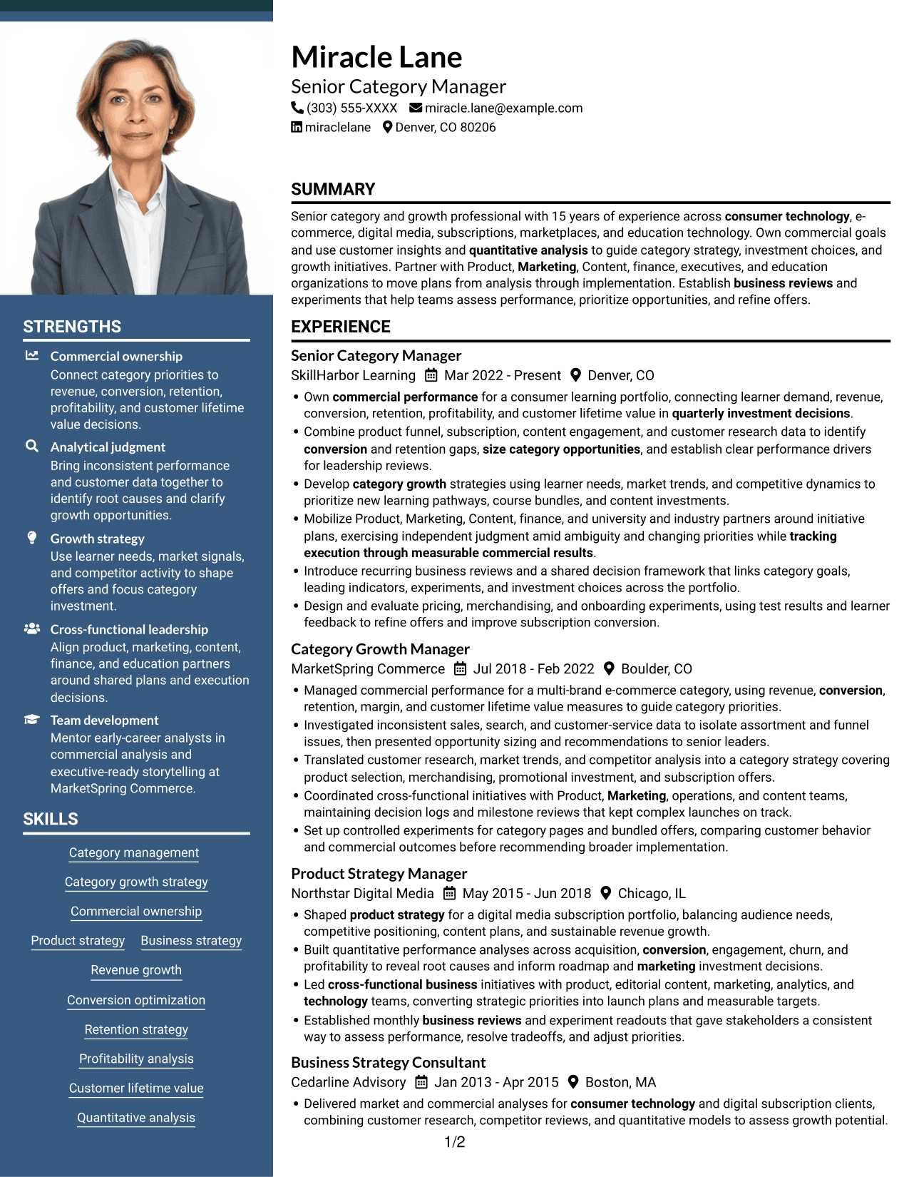 Resume example — page 1