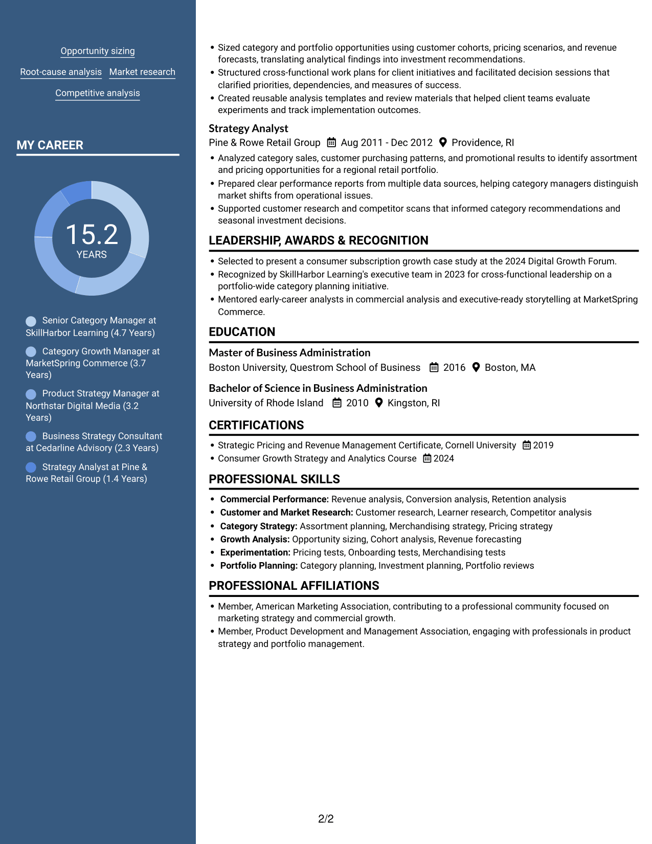Resume example — page 2