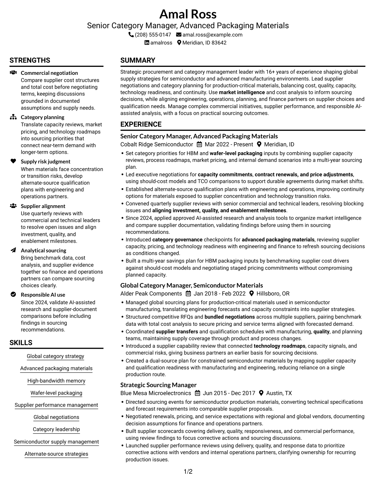 Resume example — page 1