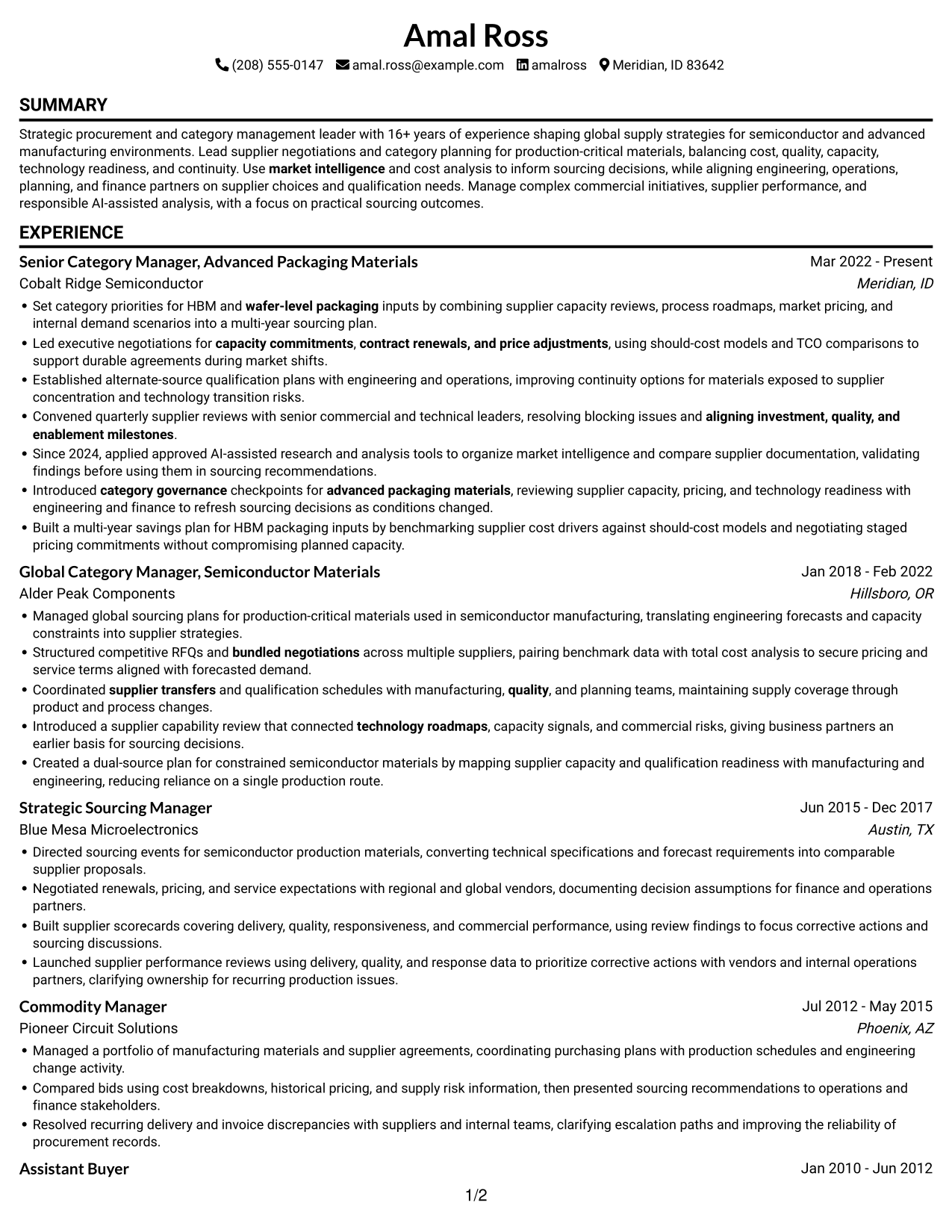 Resume example — page 1