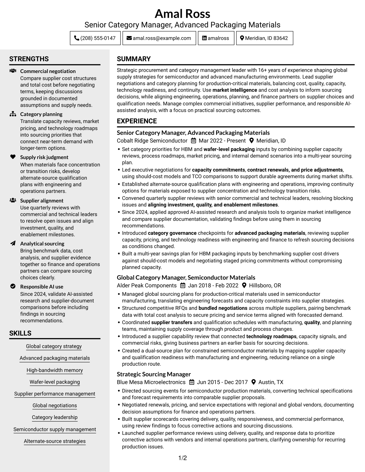 Resume example — page 1