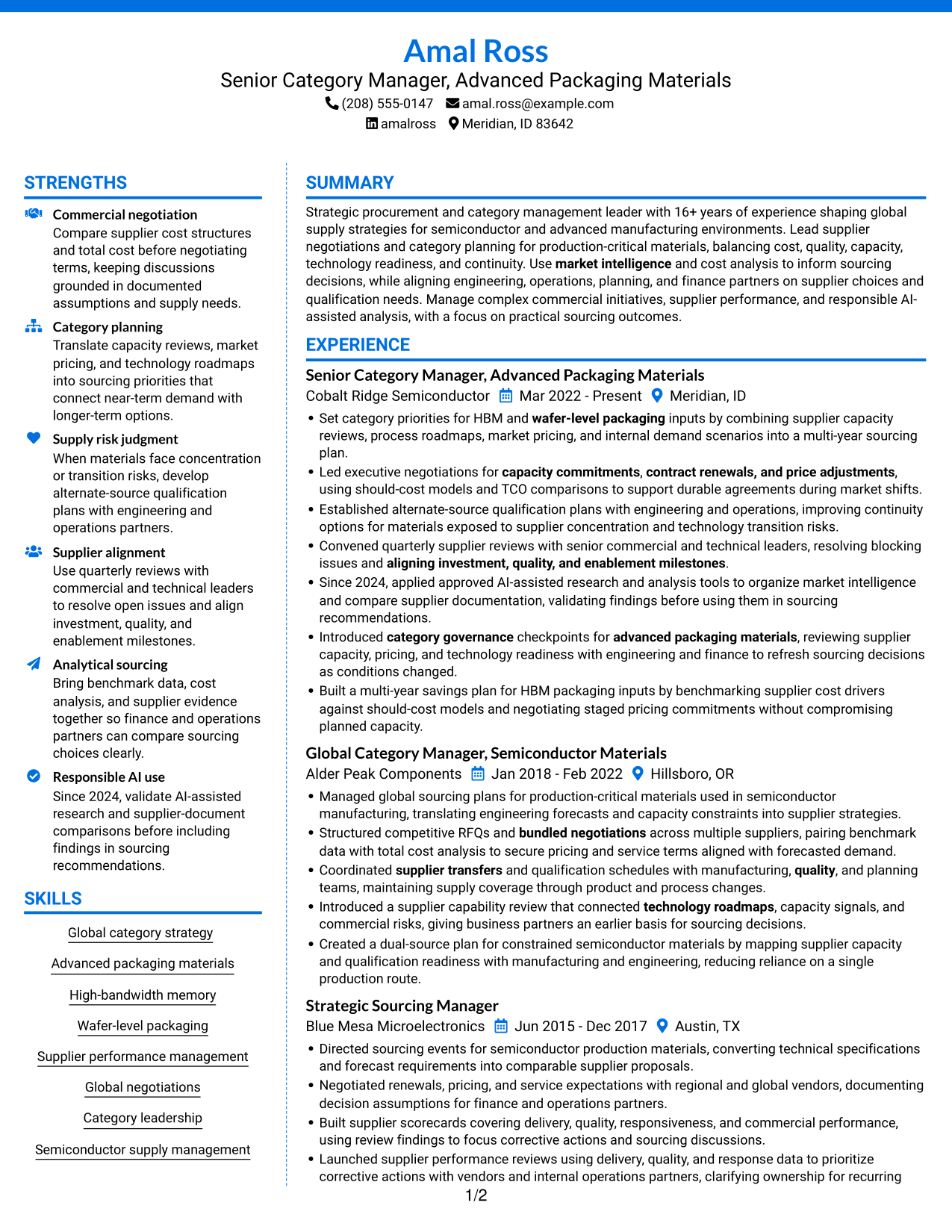 Resume example — page 1