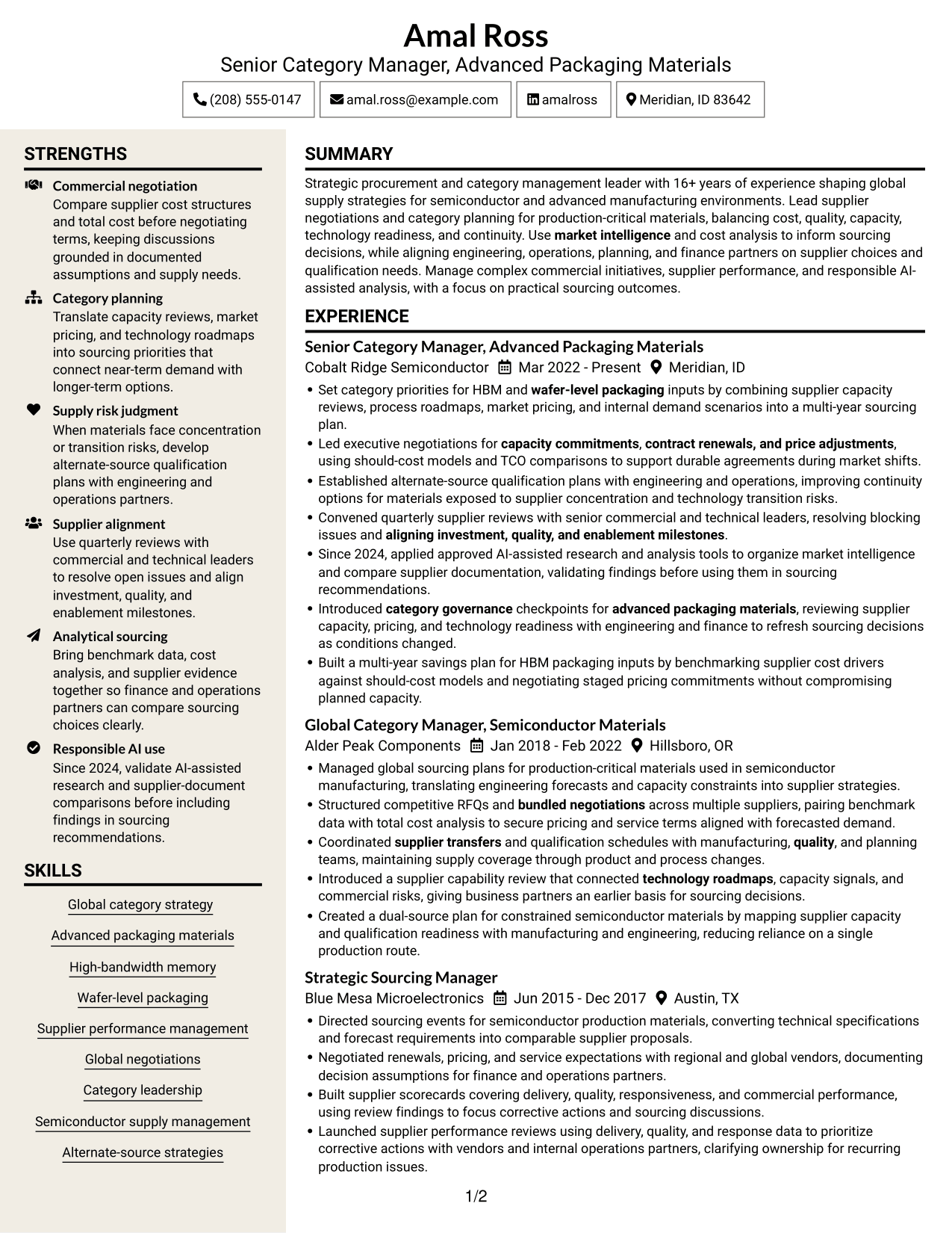 Resume example — page 1