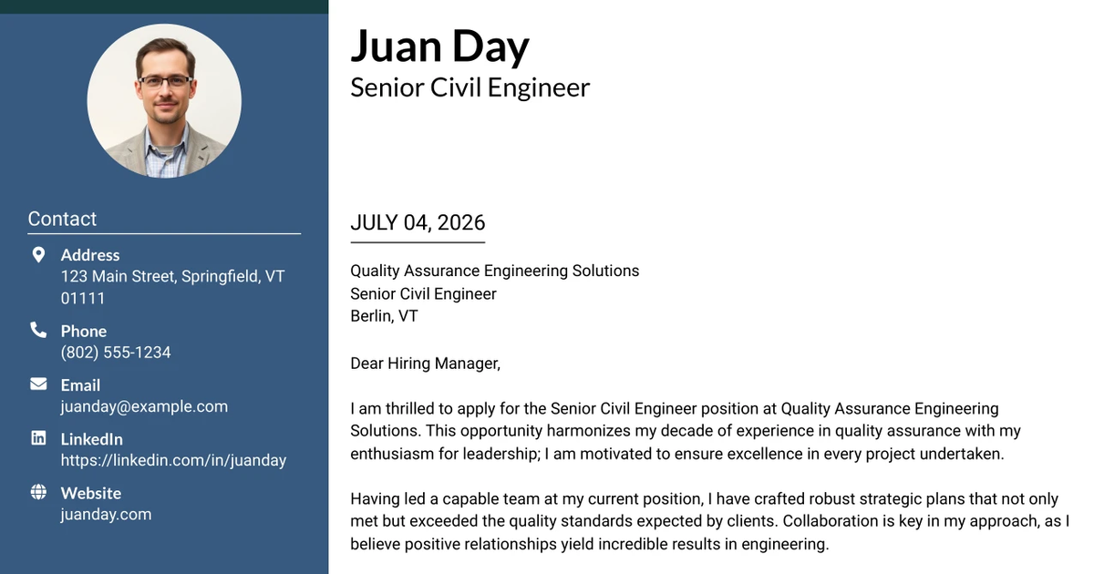 30+ Senior Civil Engineer I Cover Letter Templates with Example 2026
