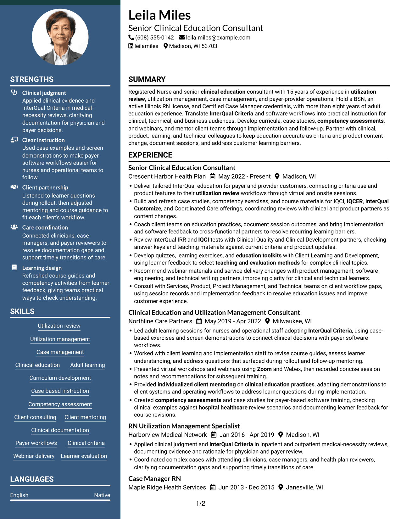 Resume example — page 1
