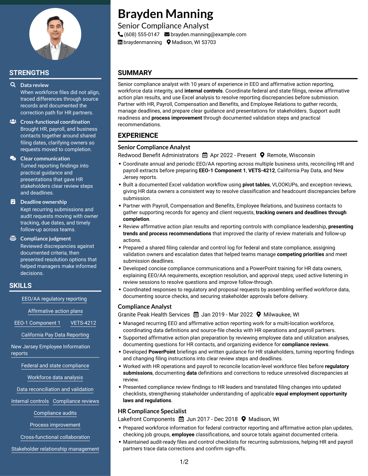 Resume example — page 1