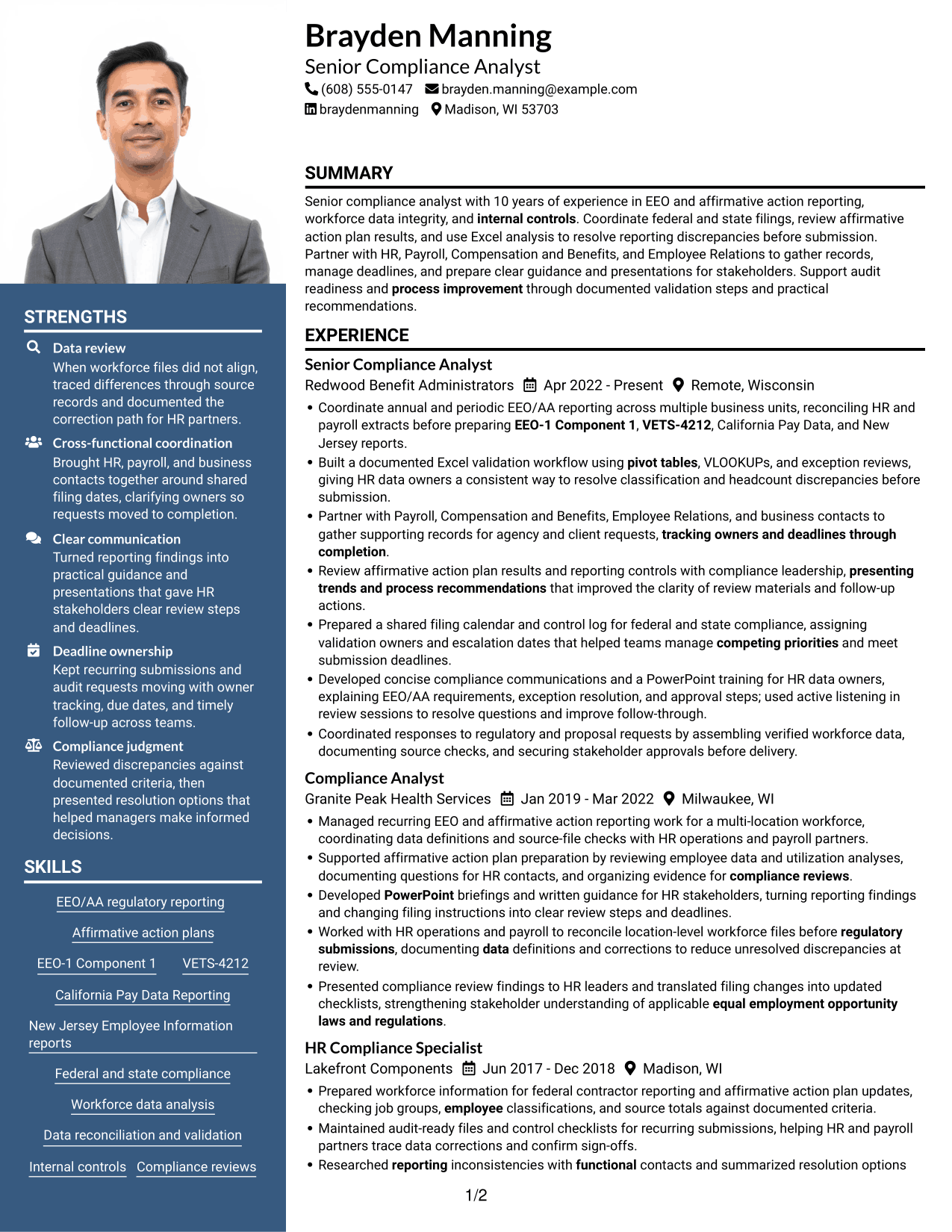 Resume example — page 1