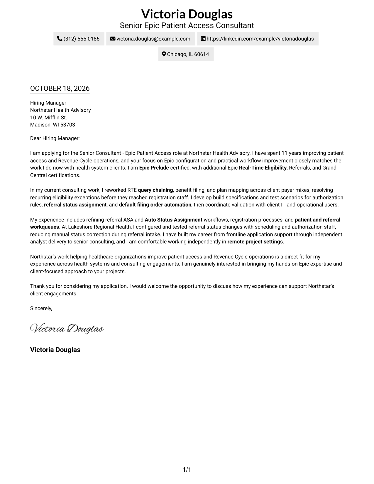 Cover letter example — page 1