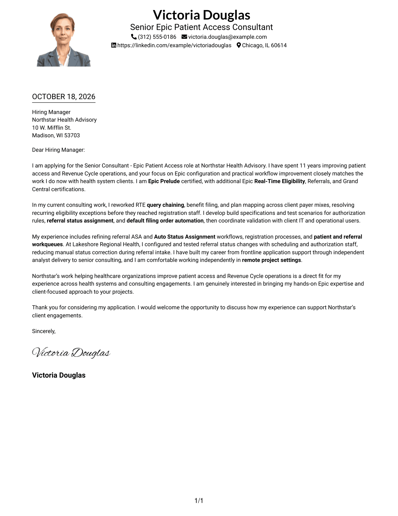 Cover letter example — page 1