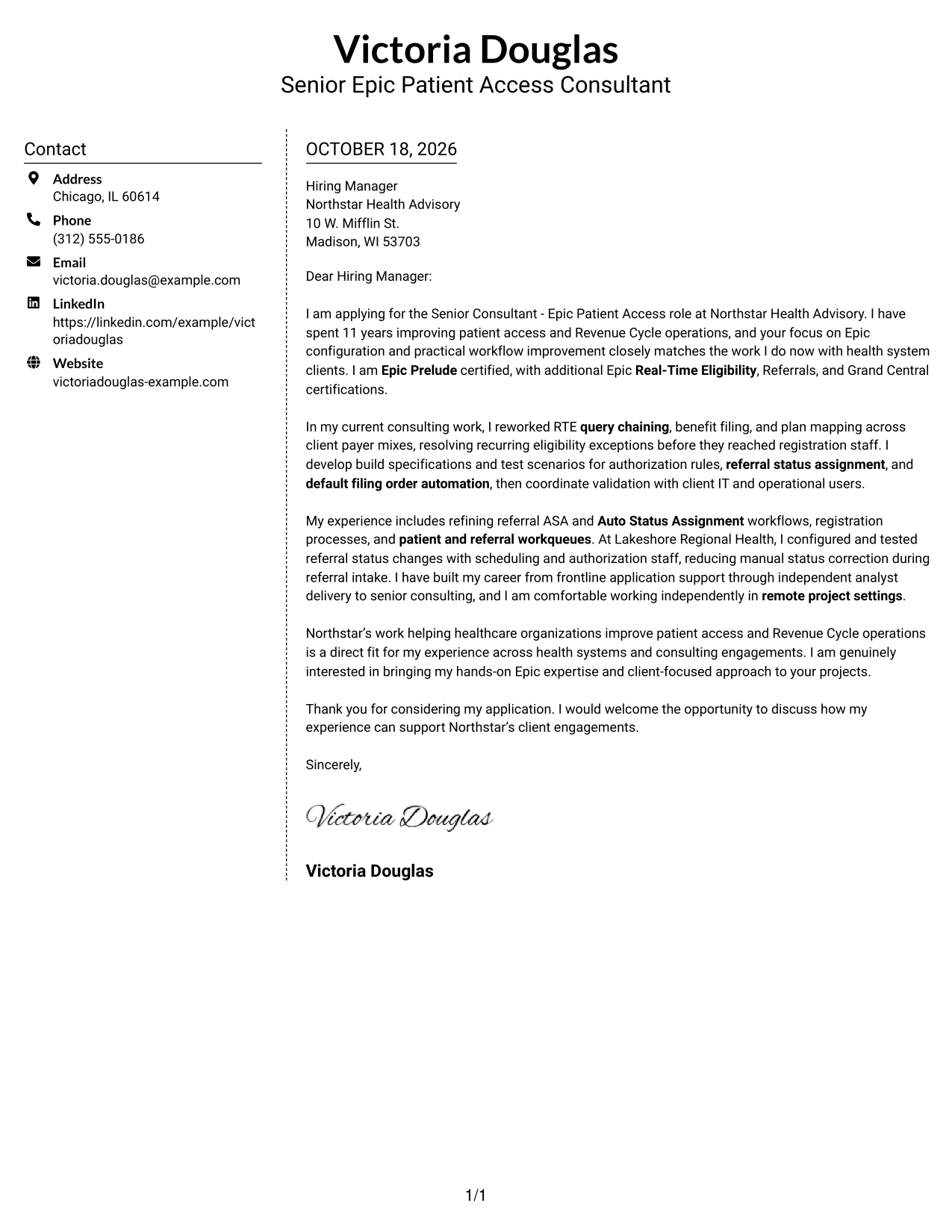Cover letter example — page 1