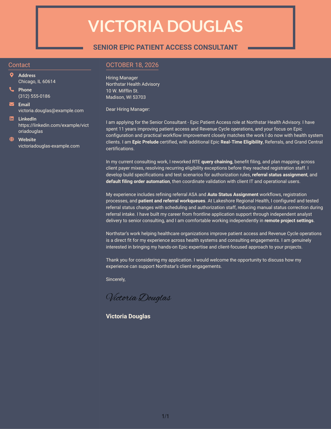 Cover letter example — page 1