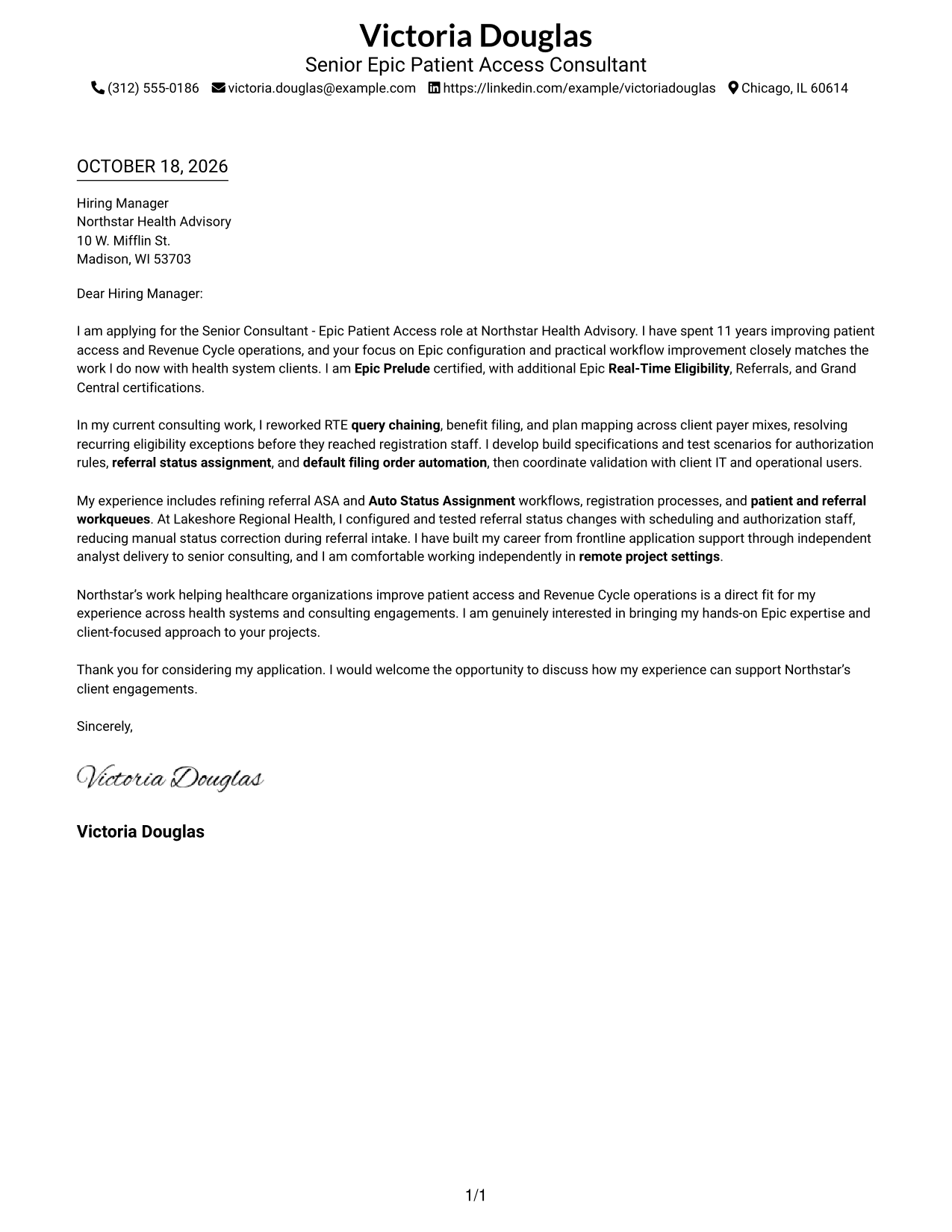 Cover letter example — page 1