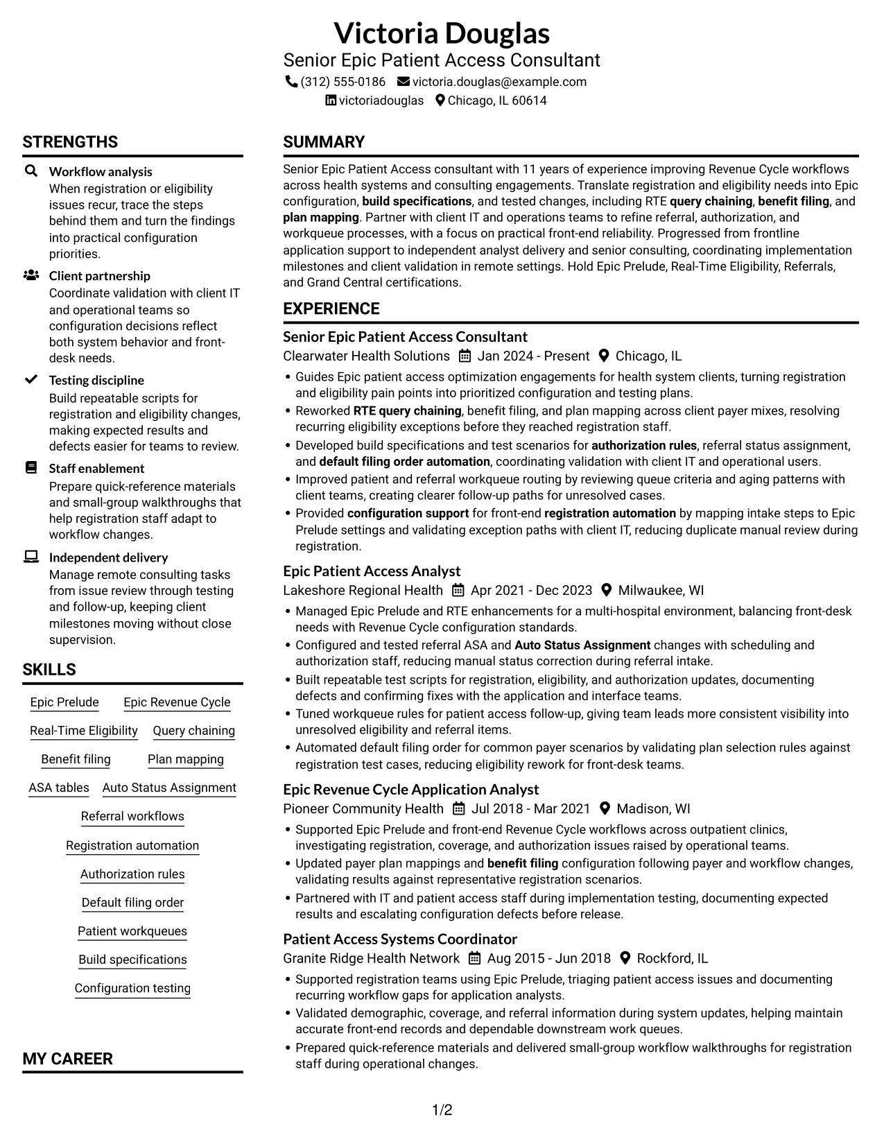 Resume example — page 1