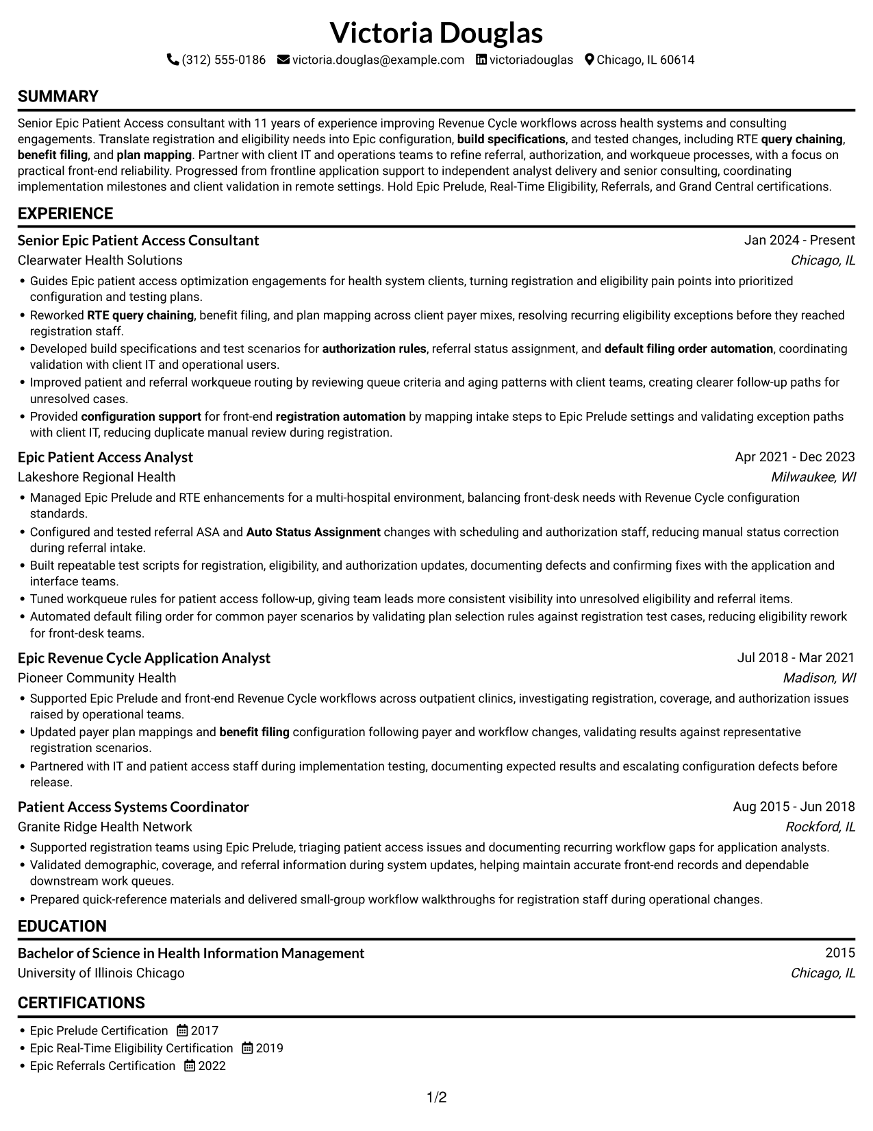 Resume example — page 1