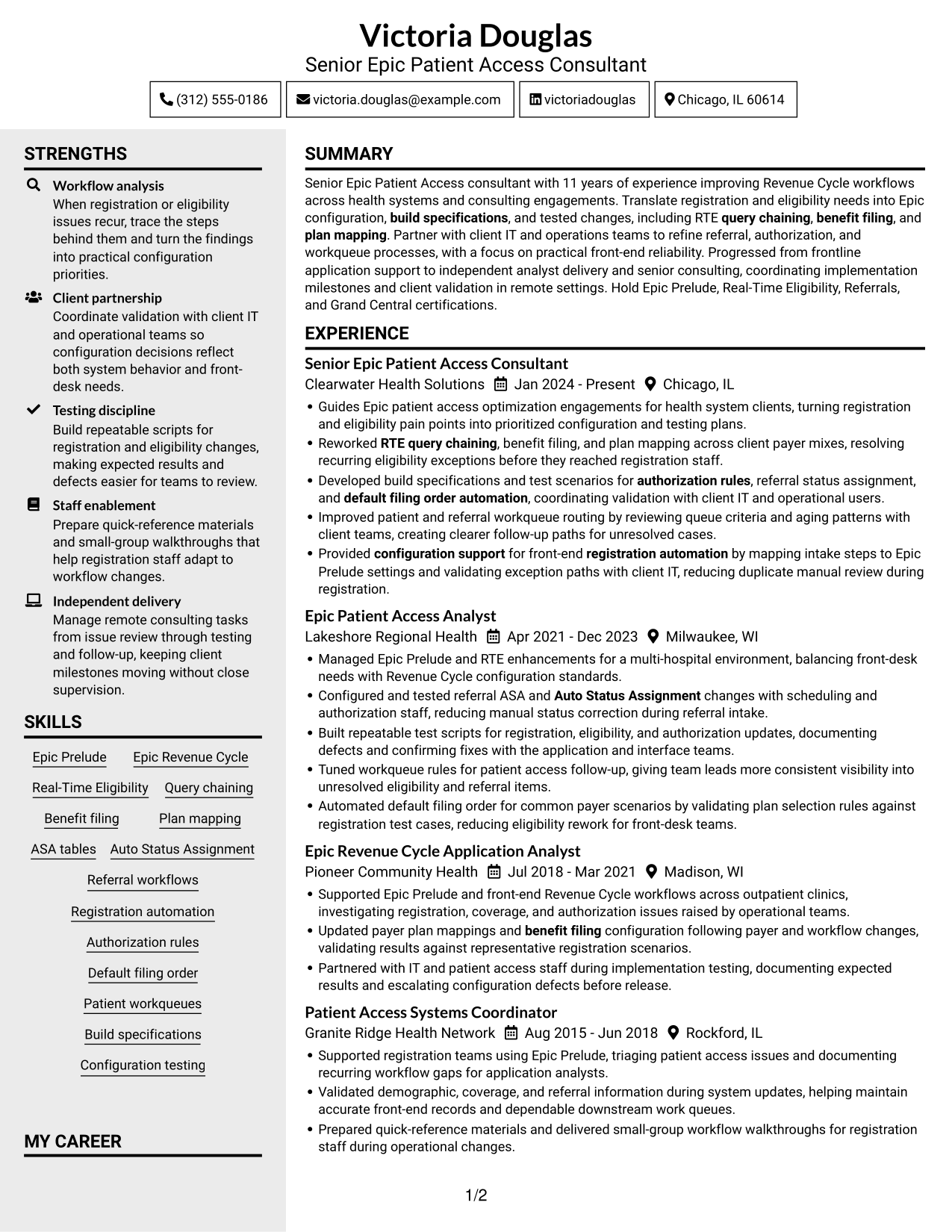 Resume example — page 1