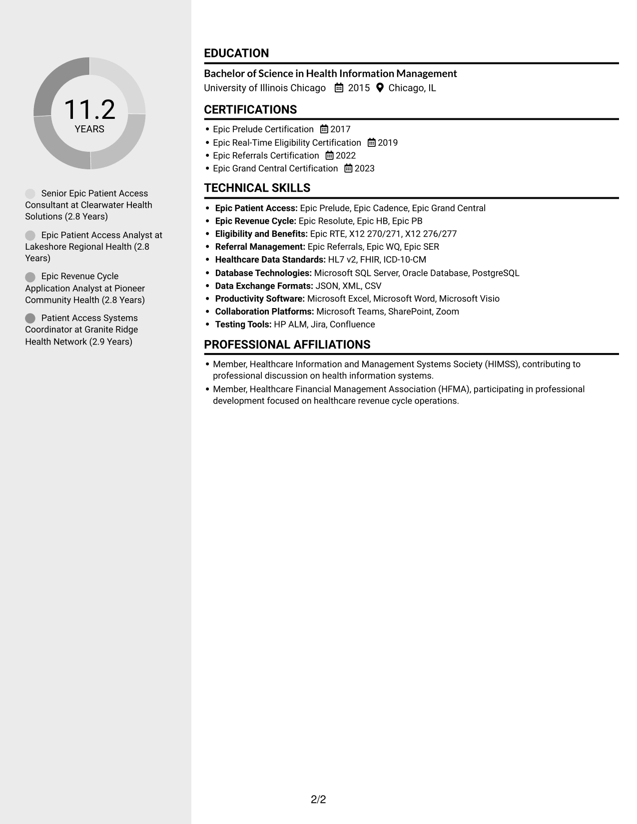 Resume example — page 2